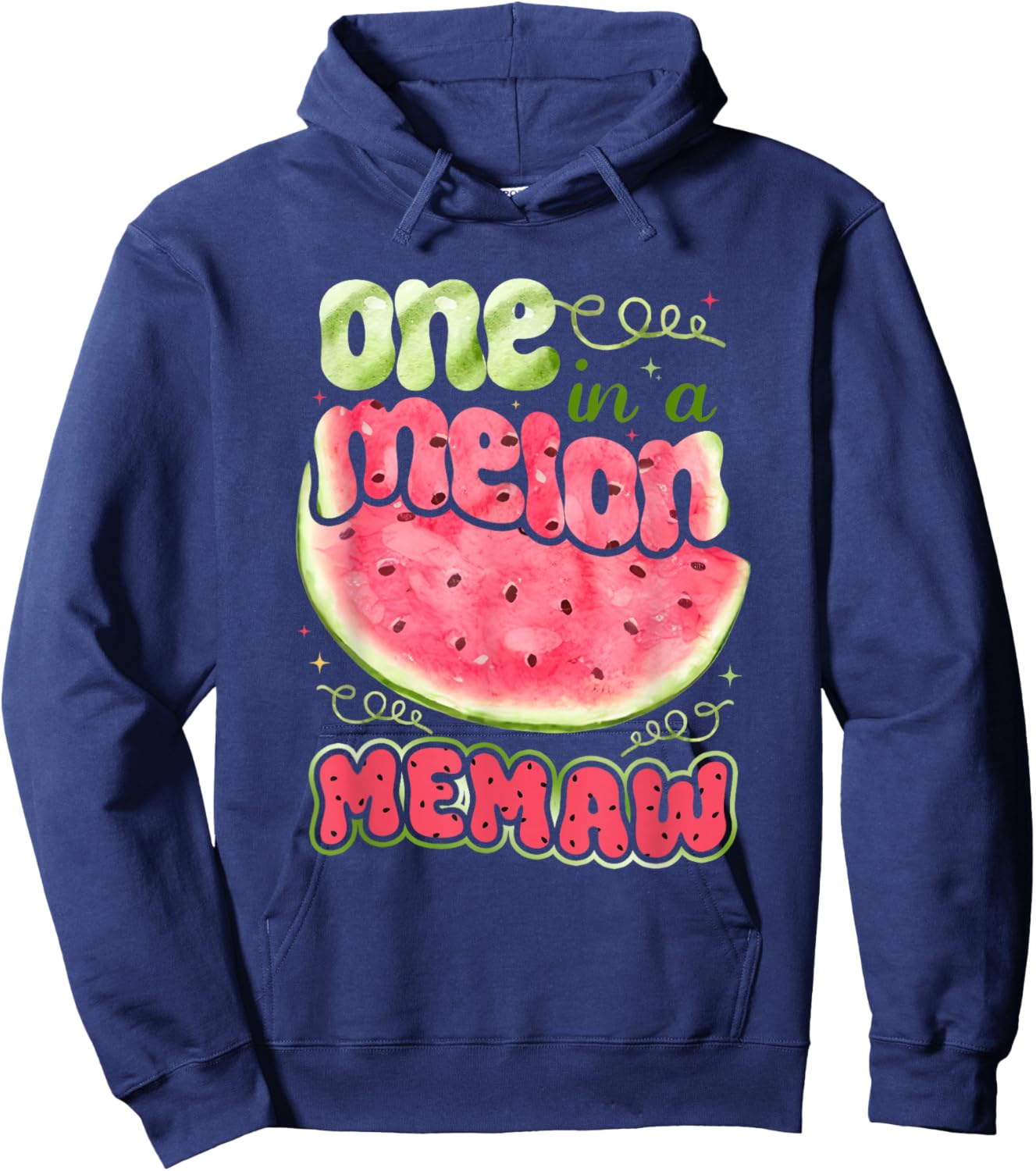 One in a Melon Memaw 1st Birthday Party Family Matching Hoodie - Hoodie | Navy