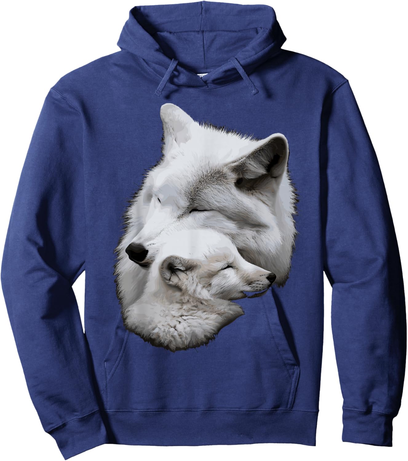 Wolf and Wolf Cub Men Wolf Lover Women Girls Cute Wolf Hoodie - Hoodie | Navy