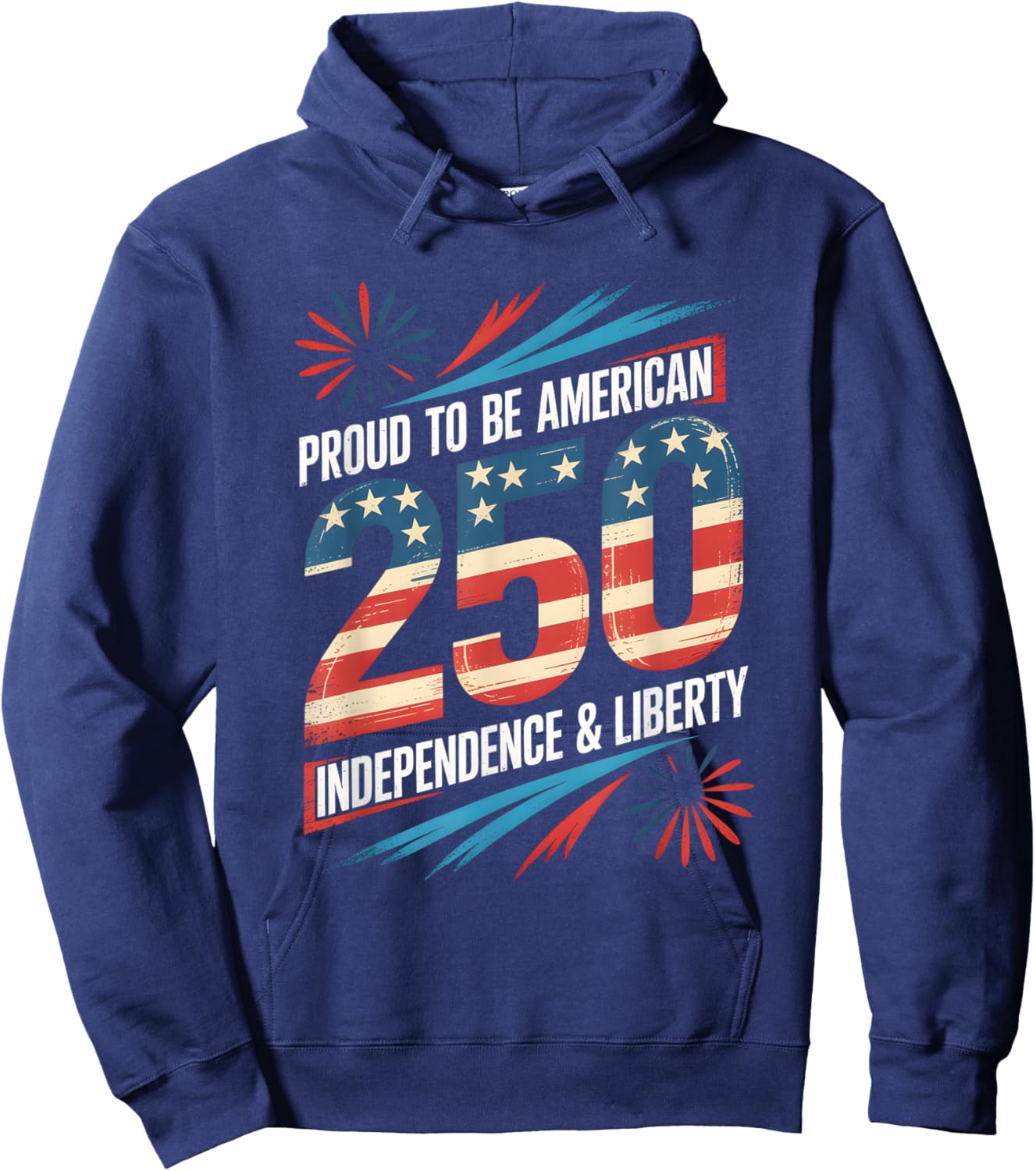 250 Years of Freedom | American 1776–2026 Patriotic Hoodie - Hoodie | Navy