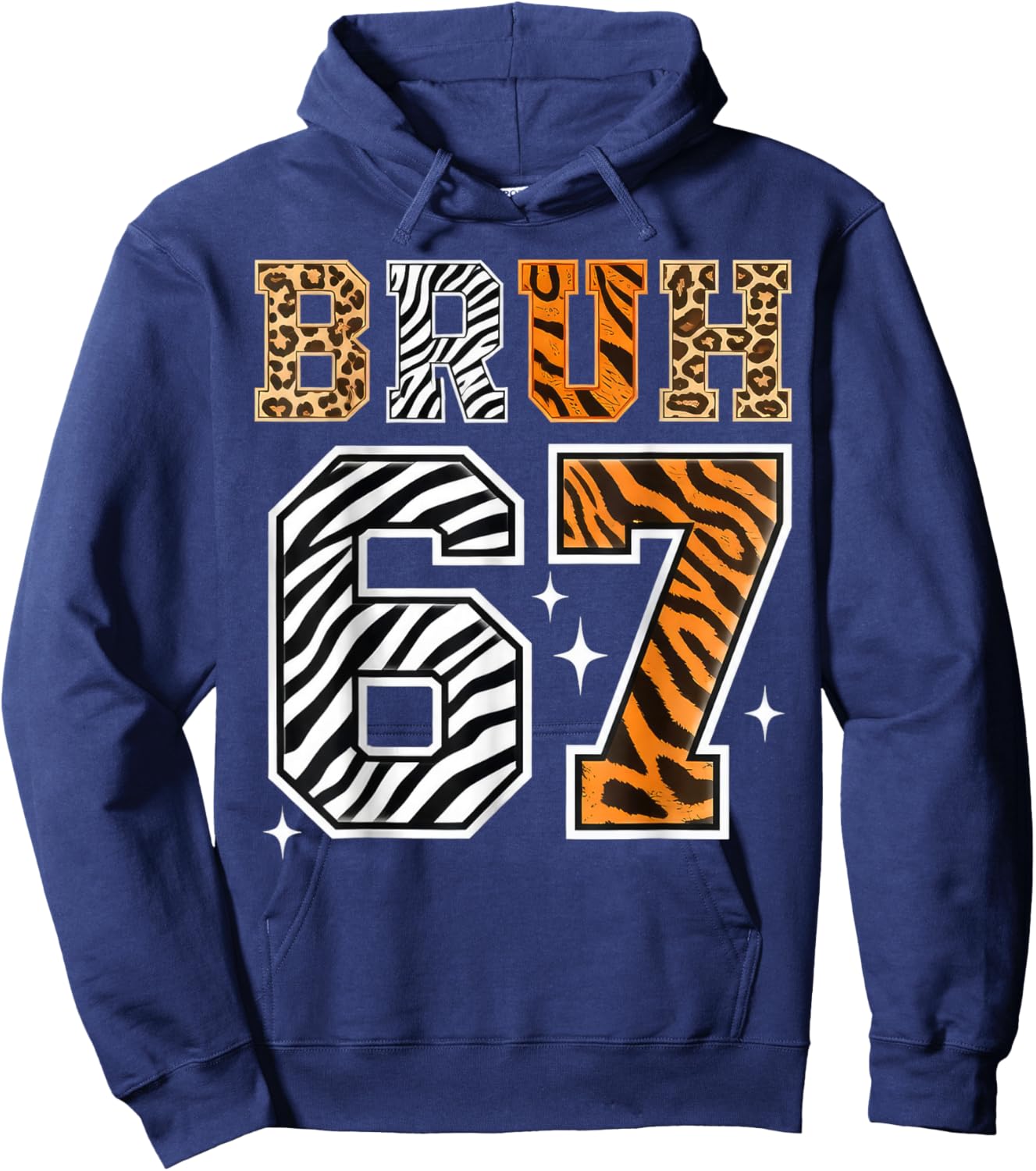 Bruh 67 Meme Safari Animals Wildlife Zookeeper Boy Kids Hoodie - Hoodie | Navy