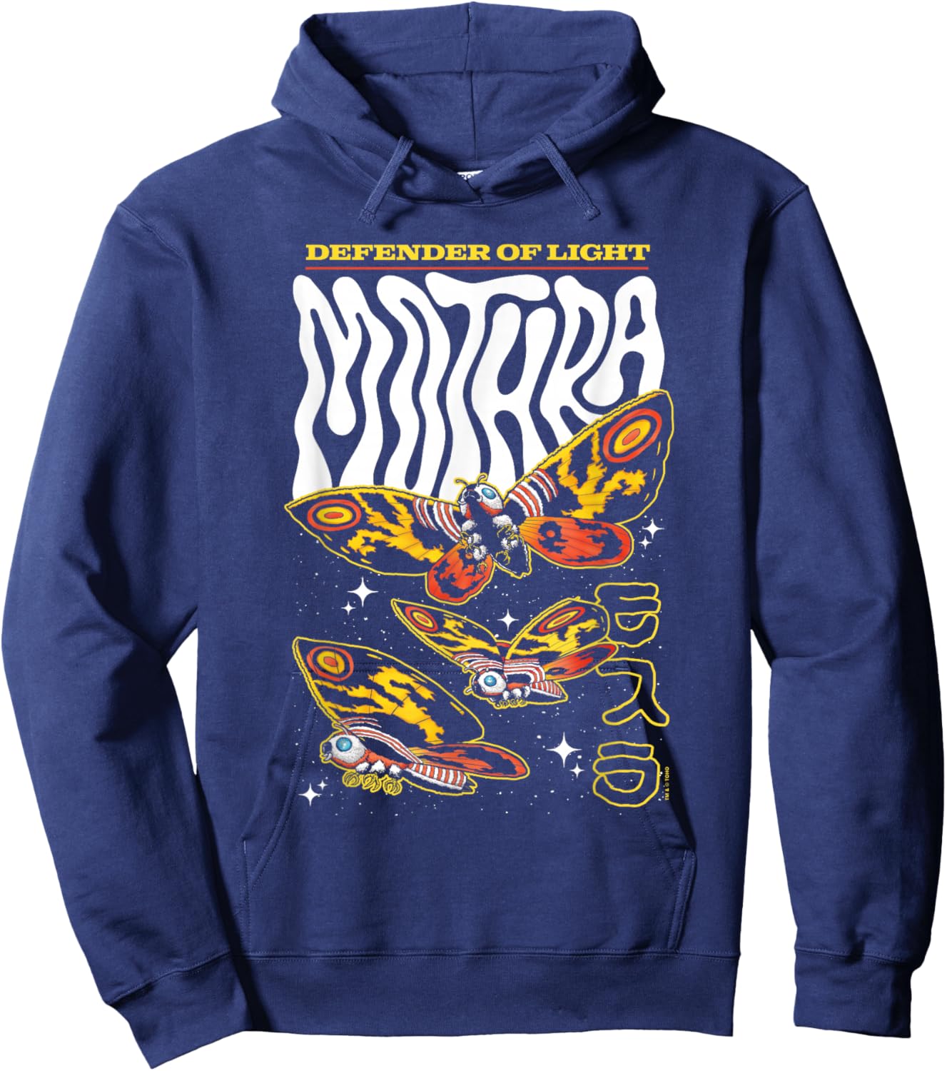 Godzilla Mothra Defender of Light Retro Collage Movie Hoodie - Hoodie | Navy