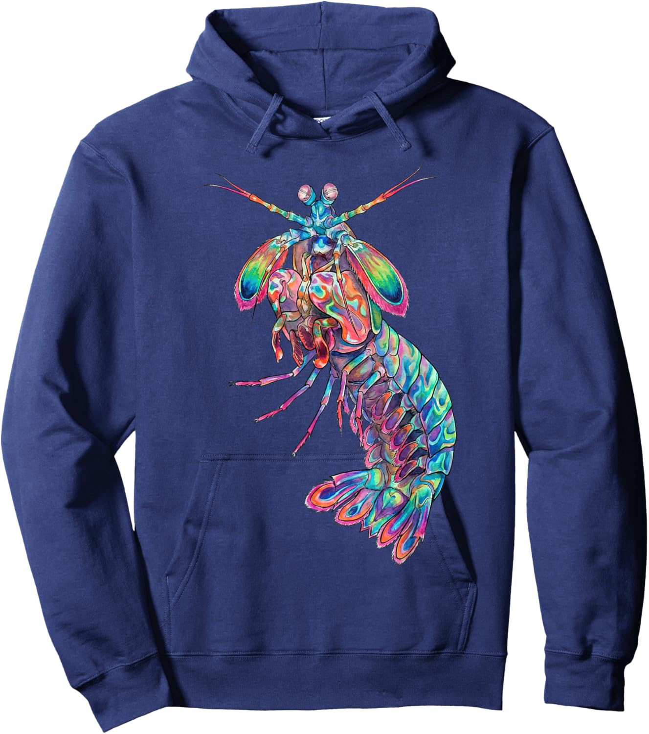 Mantis Shrimp Abstract Ocean Art Marine Life Colorful Hoodie - Hoodie | Navy