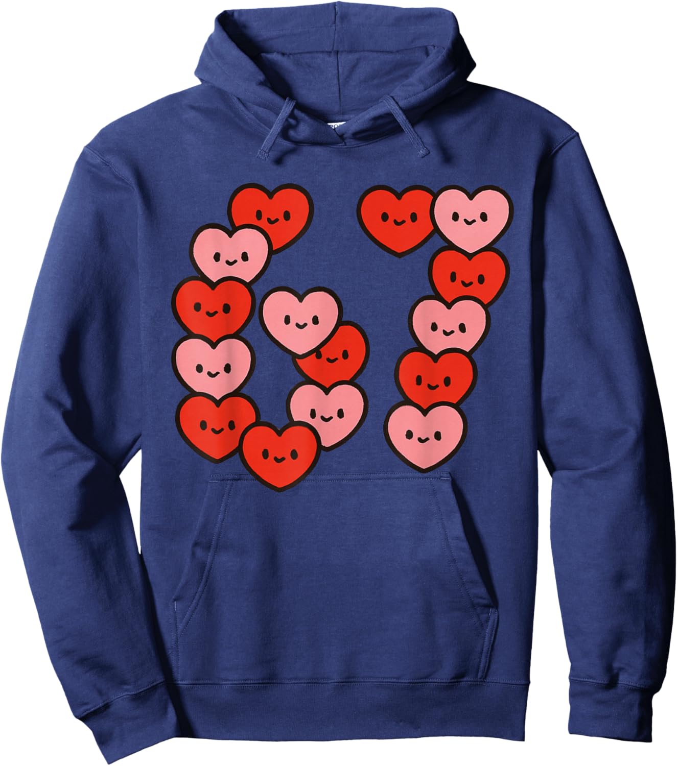 67 Valentine Hearts Funny Six Seven Meme Women Girls Kids Hoodie - Hoodie | Navy