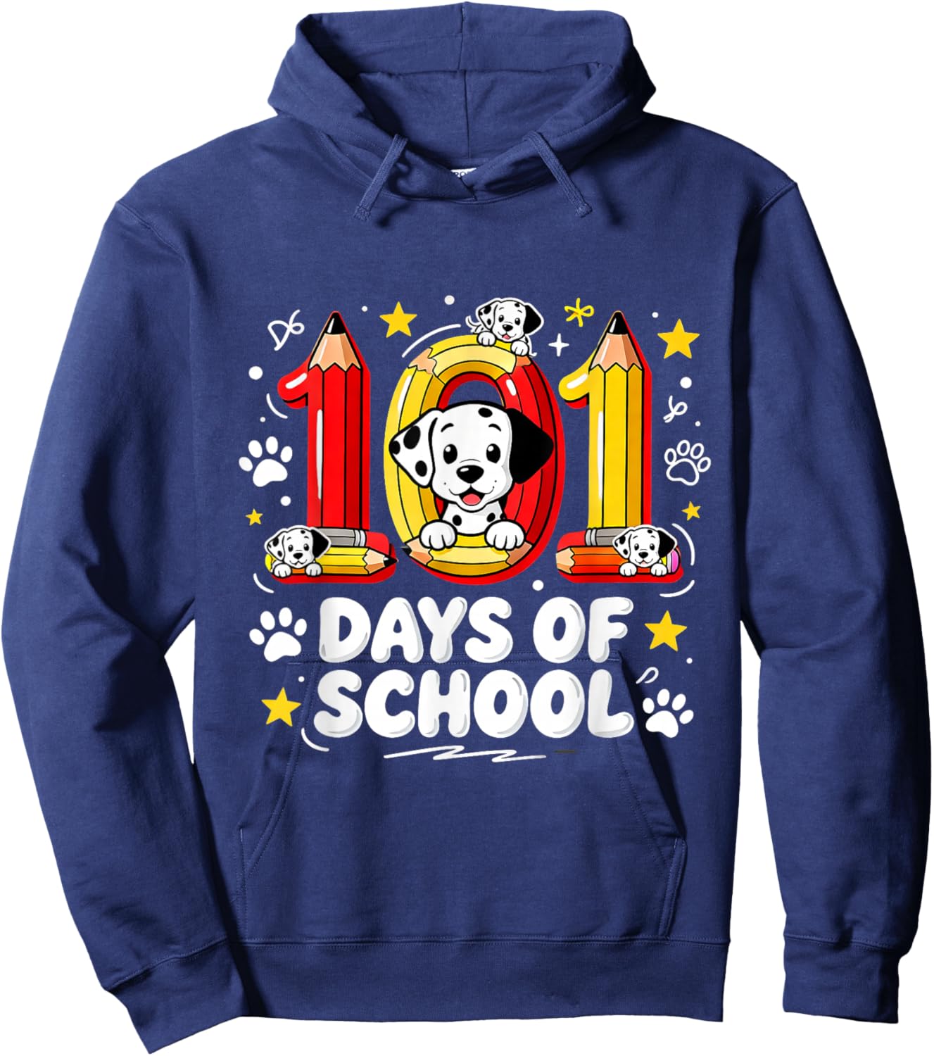 101 Days of School Cute Puppy Classroom Design Hoodie - Hoodie | Navy