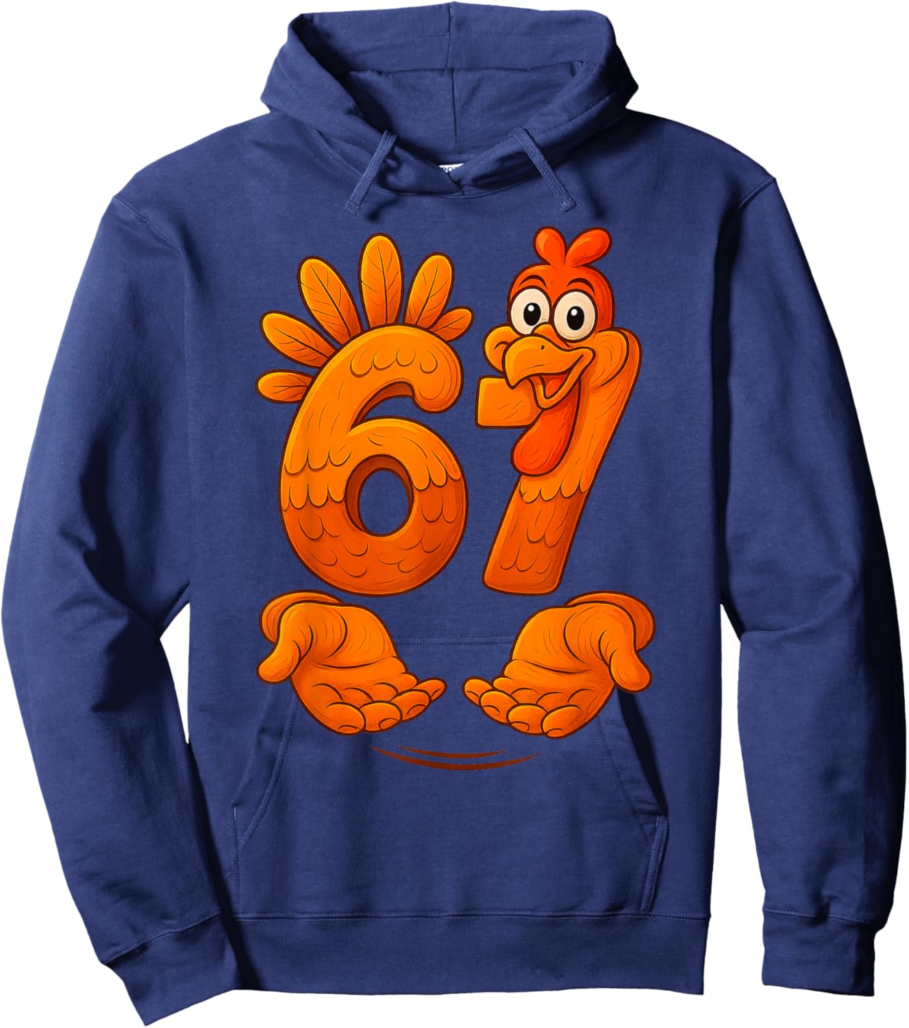 67 Thanksgiving Turkey Funny Gen Alpha Meme Thanksgiving Hoodie - Hoodie | Navy