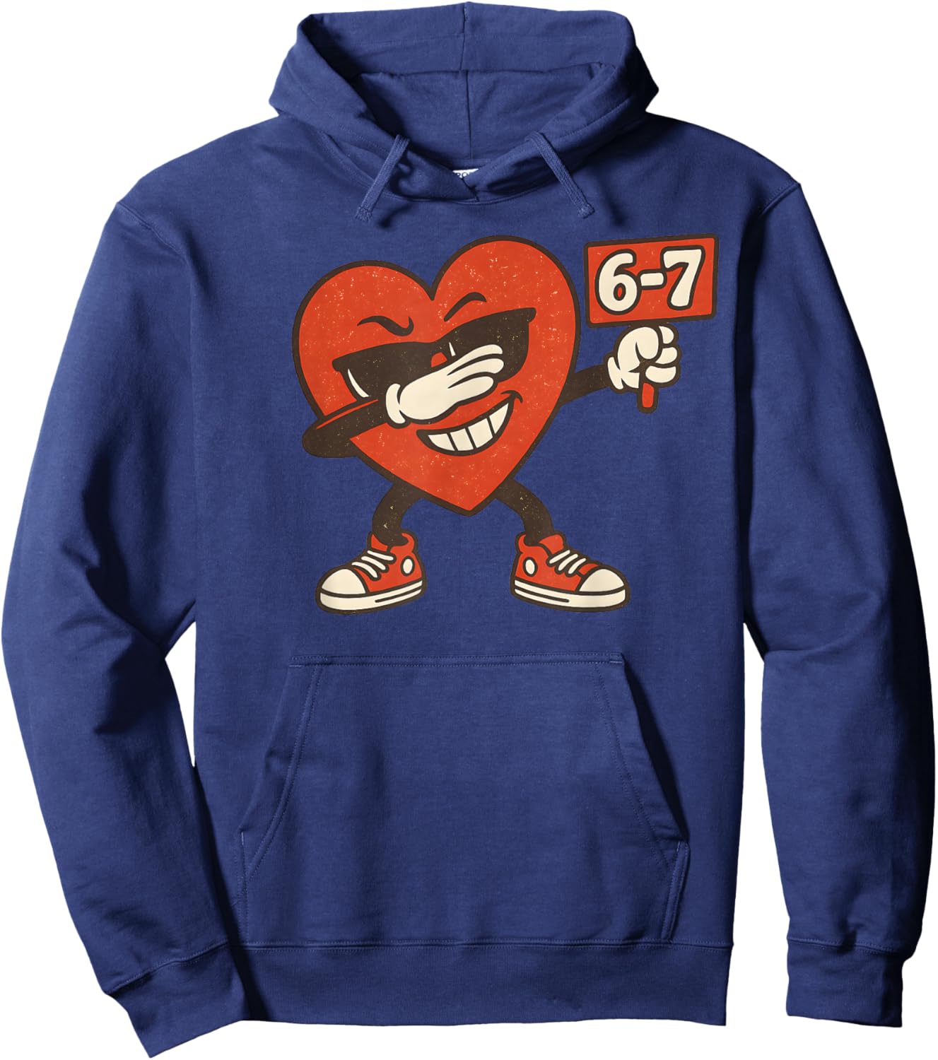 67 Valentin'es Day Heart Girls Boys Kids 6 7 Meme Six Seven Hoodie - Hoodie | Navy