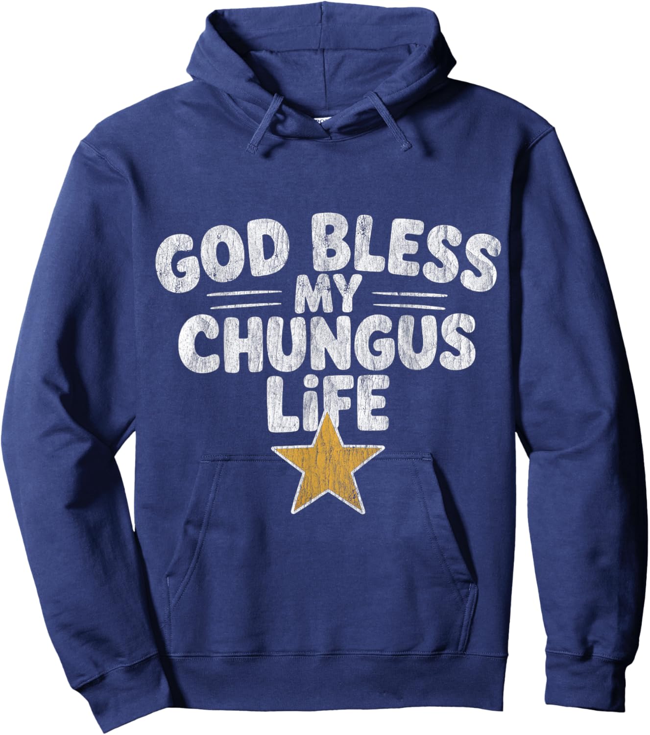 God Bless My Chungus Life Funny Meme Quote Retro Hoodie - Hoodie | Navy