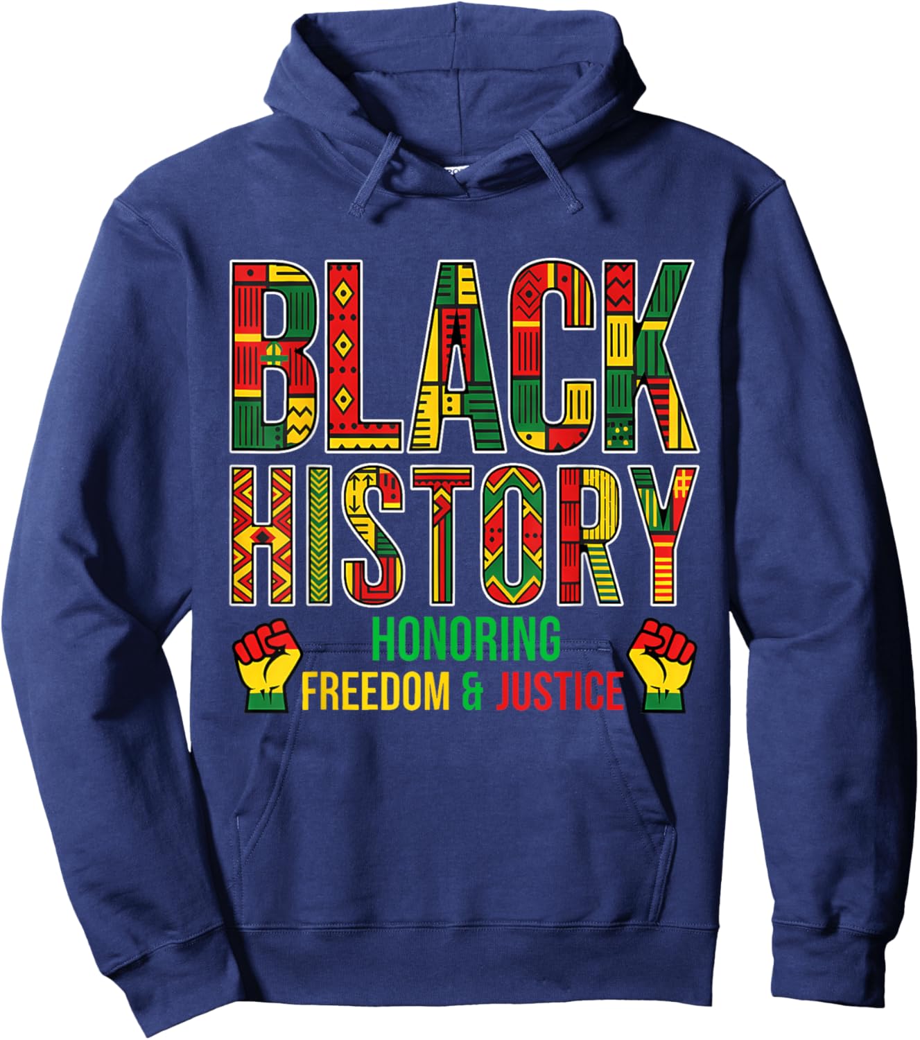 Black History Month Shirt Men Women Kids Patriotic African Hoodie - Hoodie | Navy