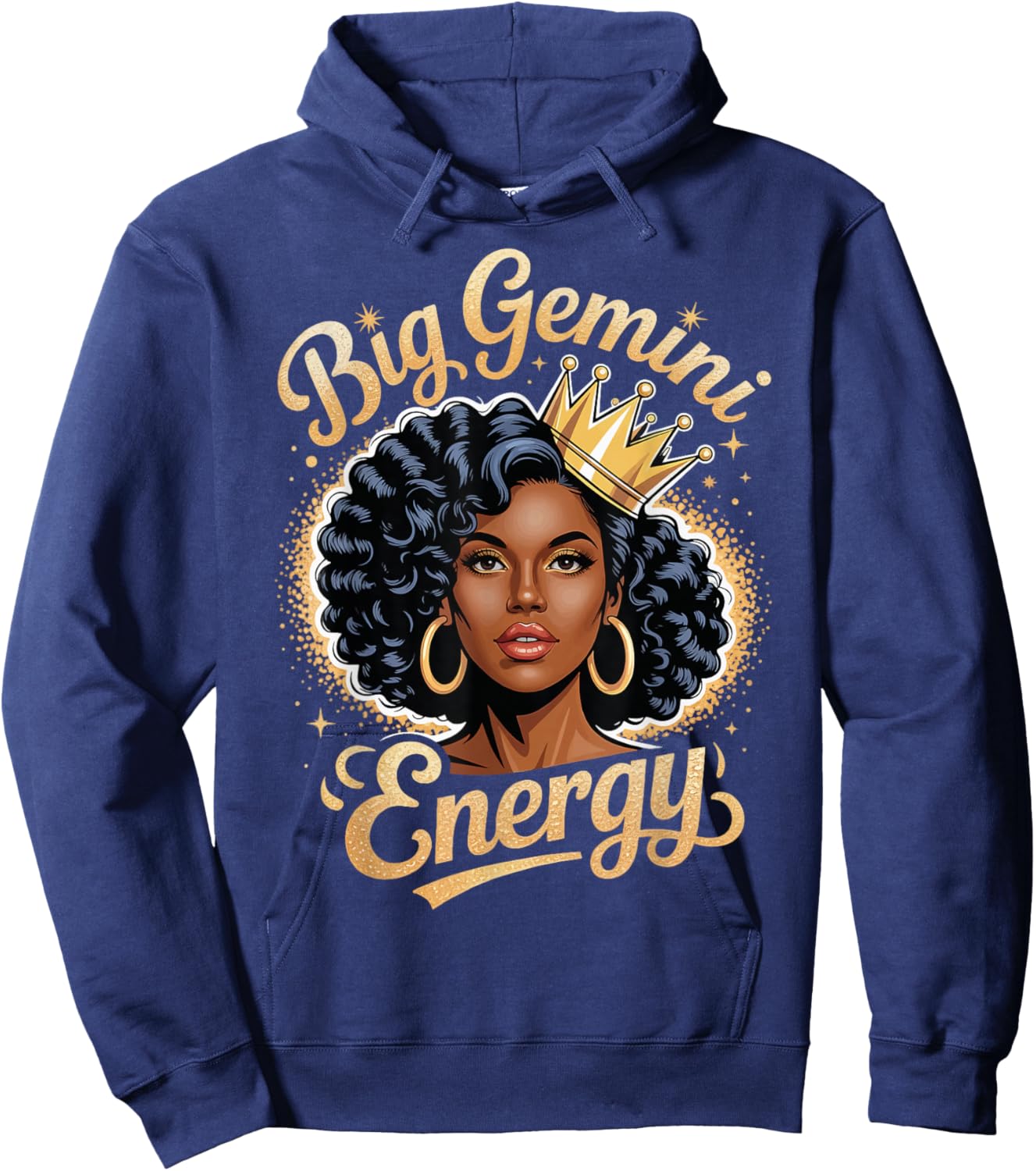 Big Gemini Energy Black Girl Hoodie - Hoodie | Navy