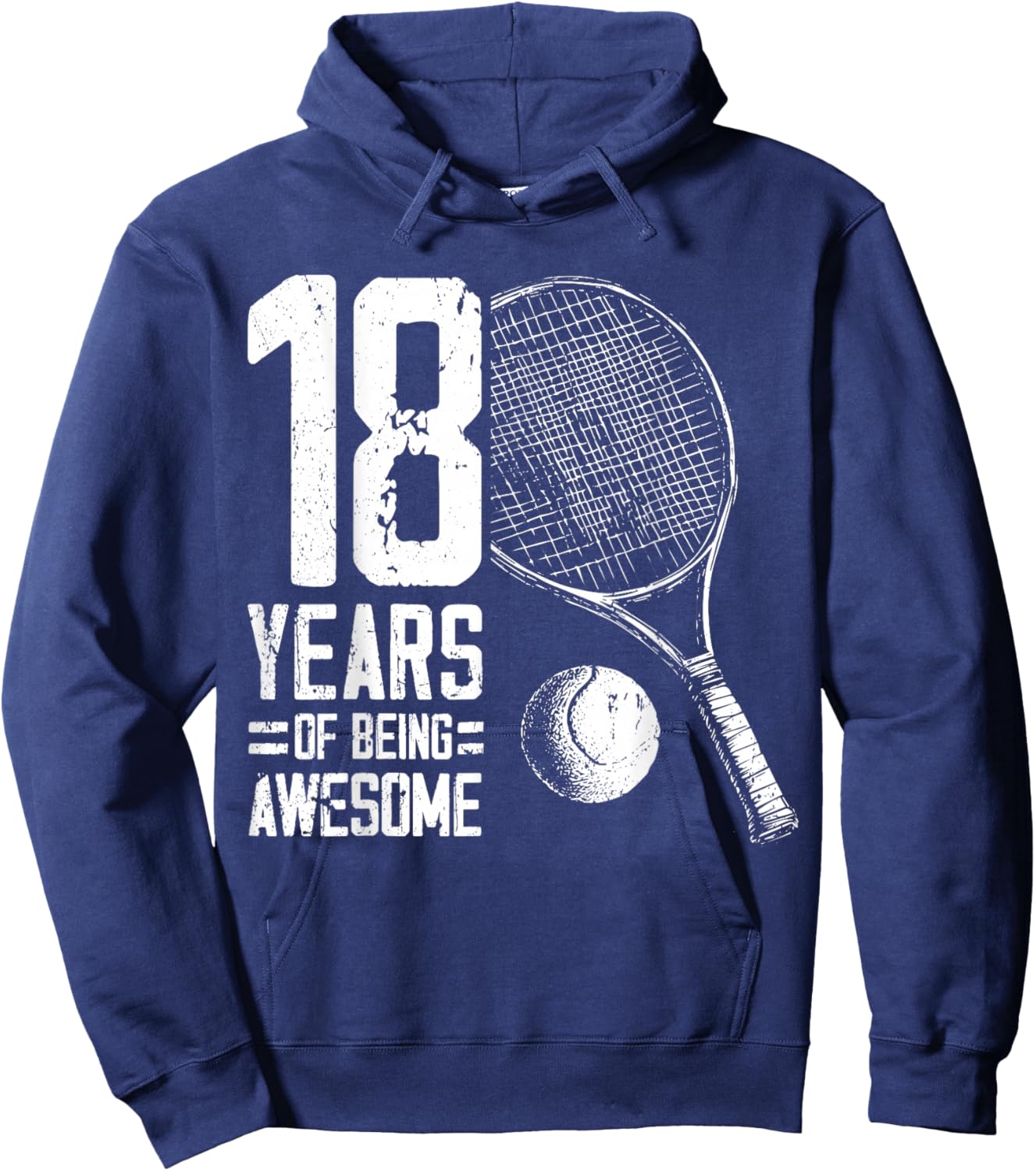 18th Birthday Boys Tennis Player Tennis 18 Years Old Hoodie - Hoodie | Navy