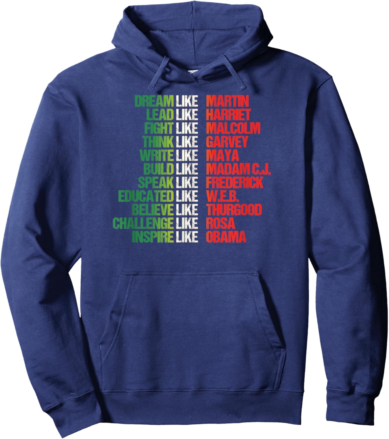 Greatest African-American Leaders Black History Month Hoodie - Hoodie | Navy