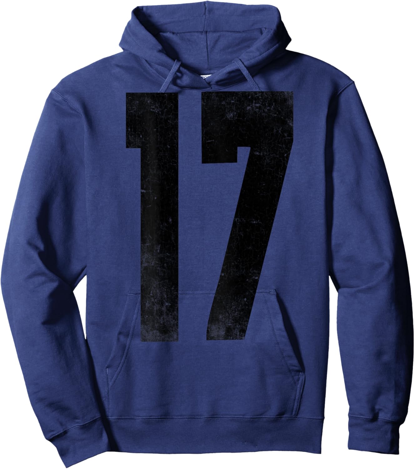 Number 17 Print On Back of Shirt Number #17 Numbered Hoodie - Hoodie | Navy