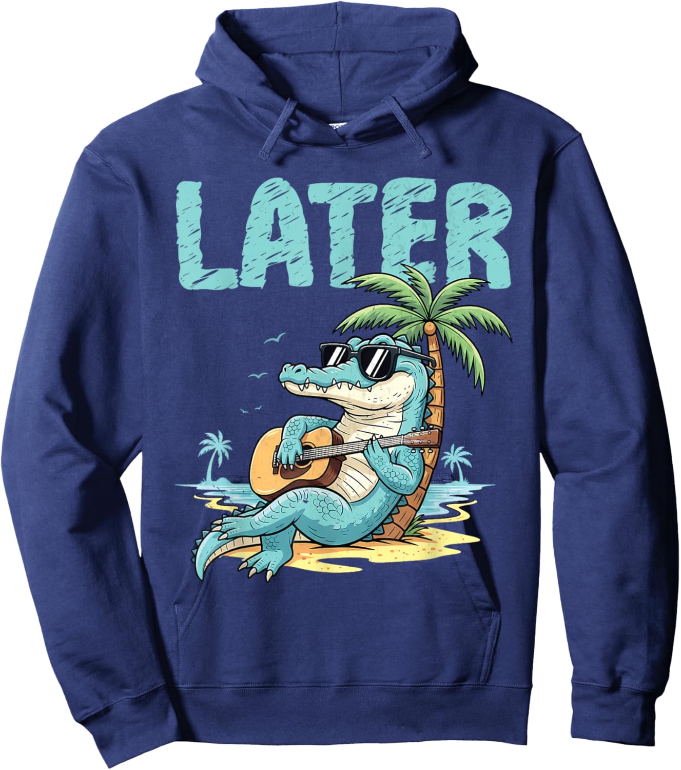 Later Gator Beach Vibes Funny Alligator Summer Vacation Hoodie - Hoodie | Navy