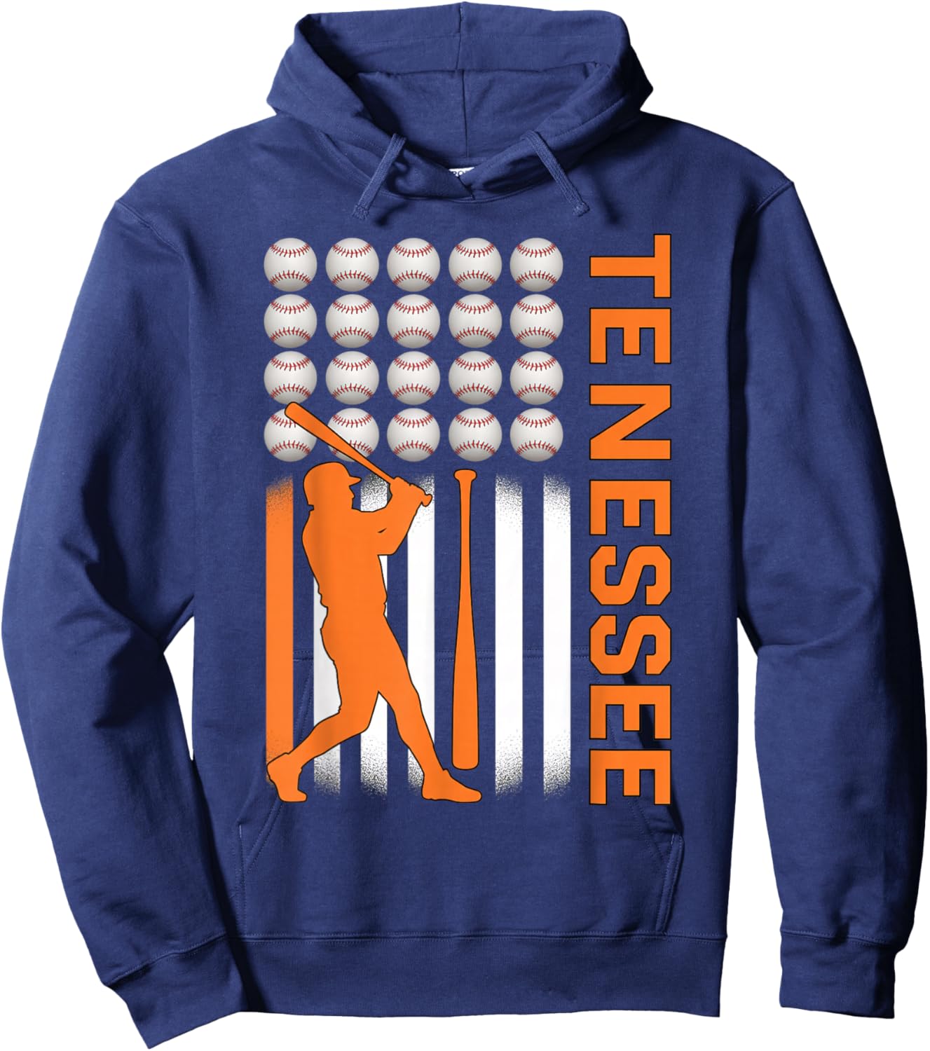 US States - Tennessee Baseball Vintage Varsity Design Hoodie - Hoodie | Navy