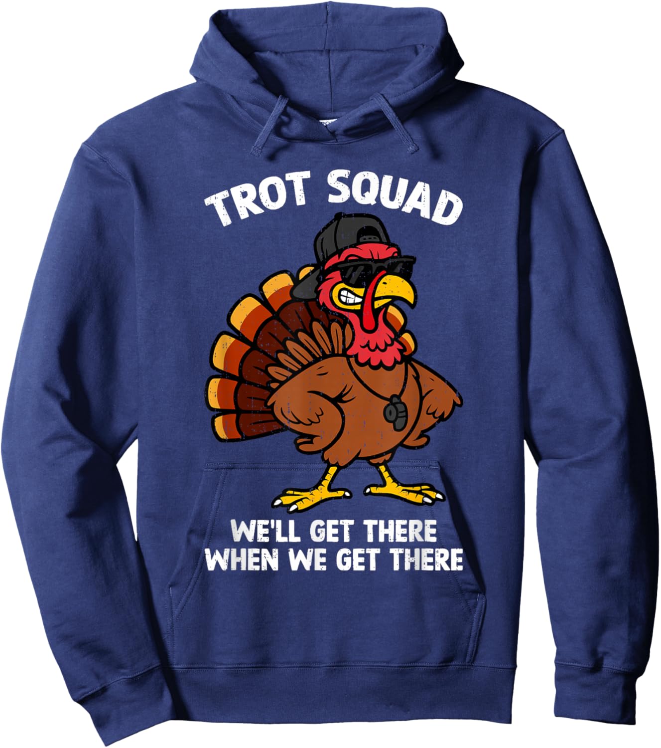 Trot Squad Funny Turkey Trot Thanksgiving Running Boys Girls Hoodie - Hoodie | Navy