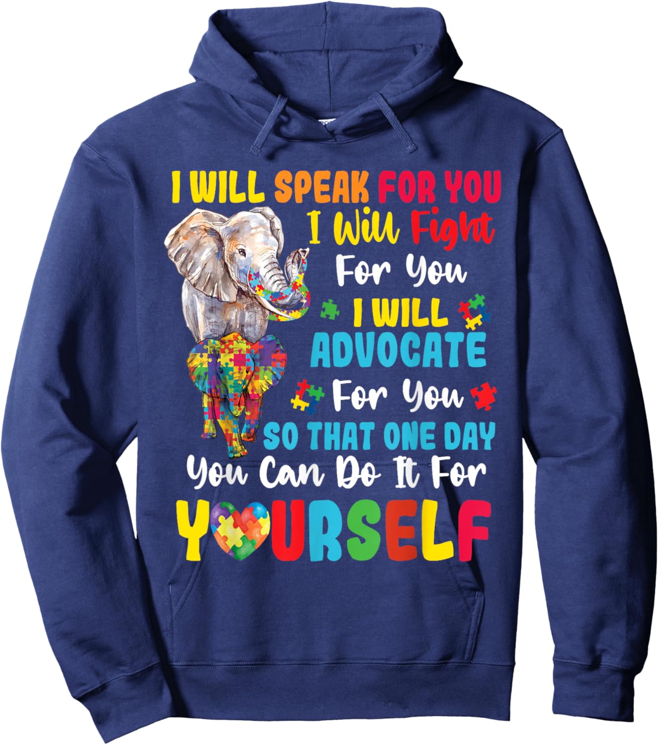 I Will Speak for You Autism Awareness Men Women Kid Hoodie - Hoodie | Navy