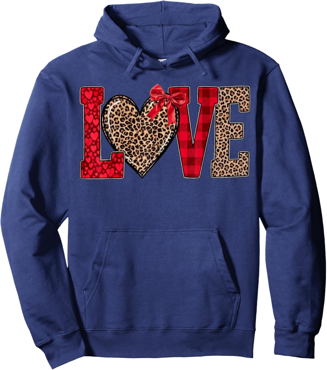 Leopard Love, Mama Valentine Hoodie - Hoodie | Navy