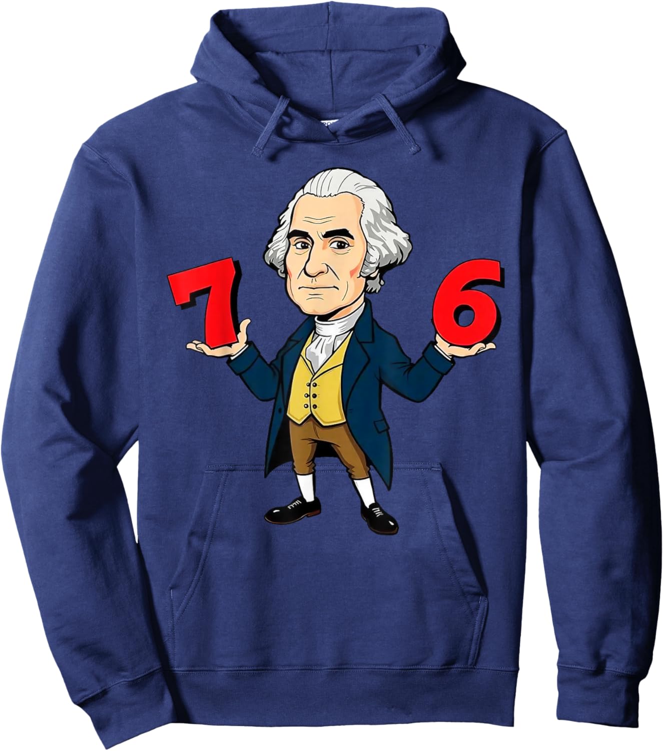 6-7 7-6 George Washington Shirt Six Seven American Design Hoodie - Hoodie | Navy