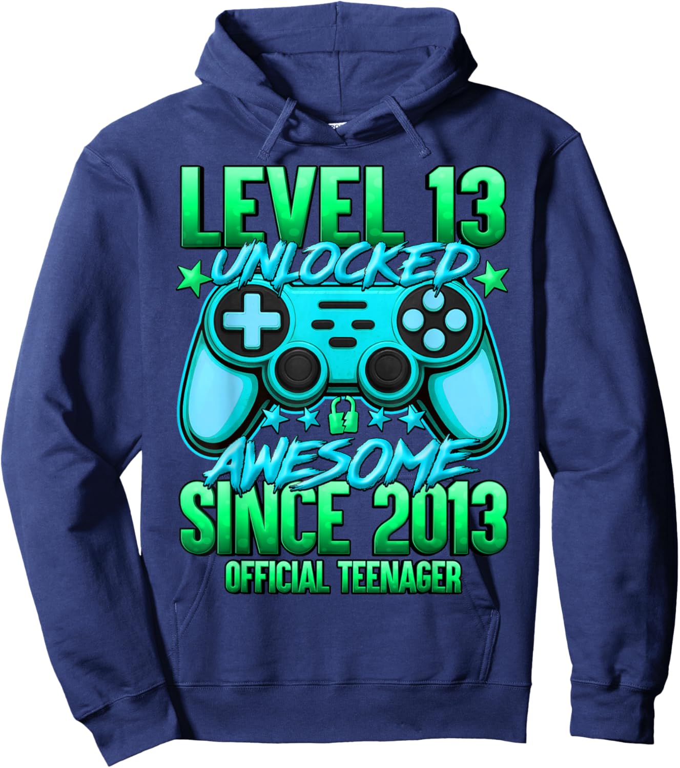 Official Teenager Level 13 Unlocked Boys 13th Birthday Boy Hoodie - Hoodie | Navy