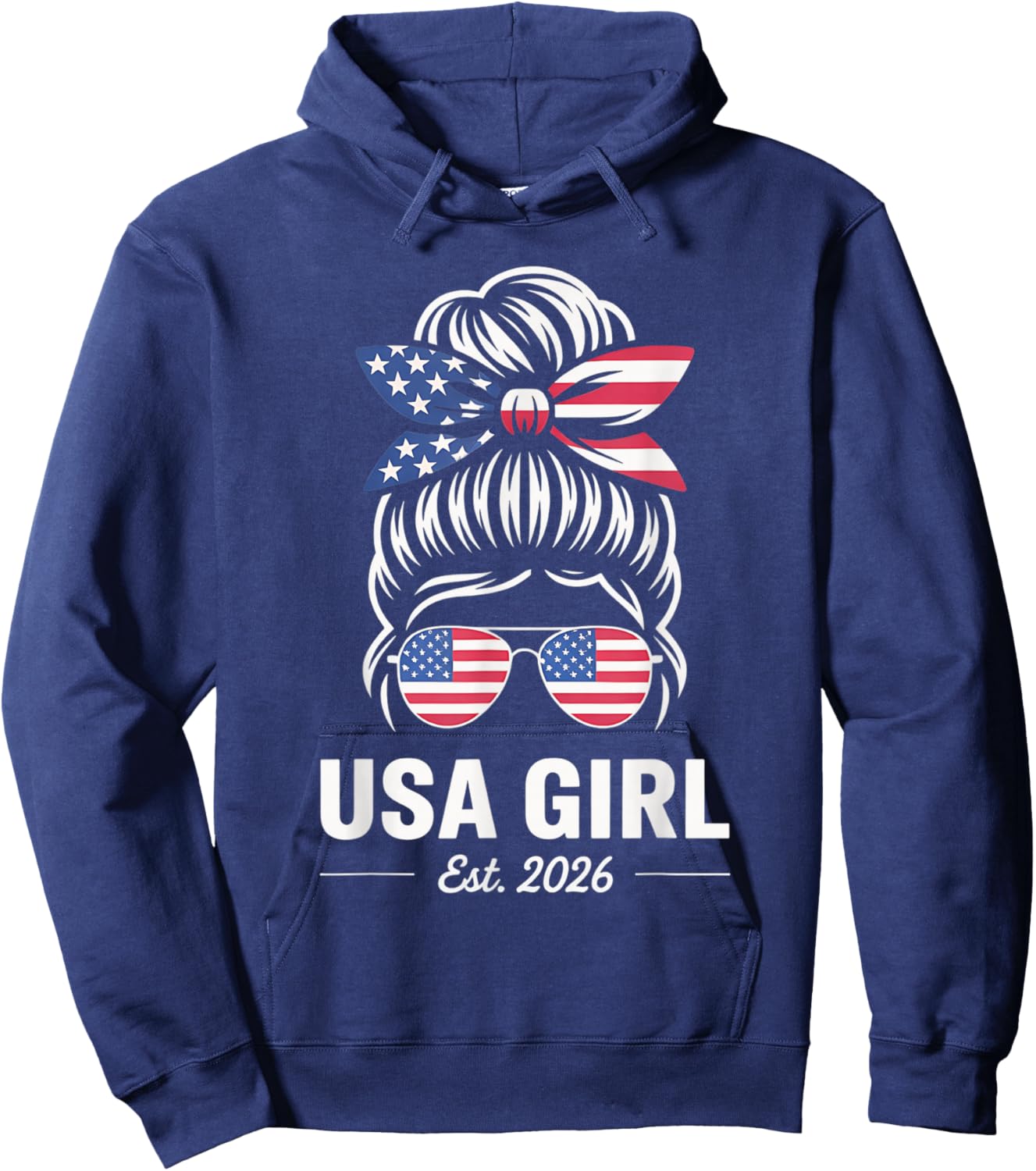 Us Citizen Est 2026 New Citizenship American USA Girl 2026 Hoodie - Hoodie | Navy