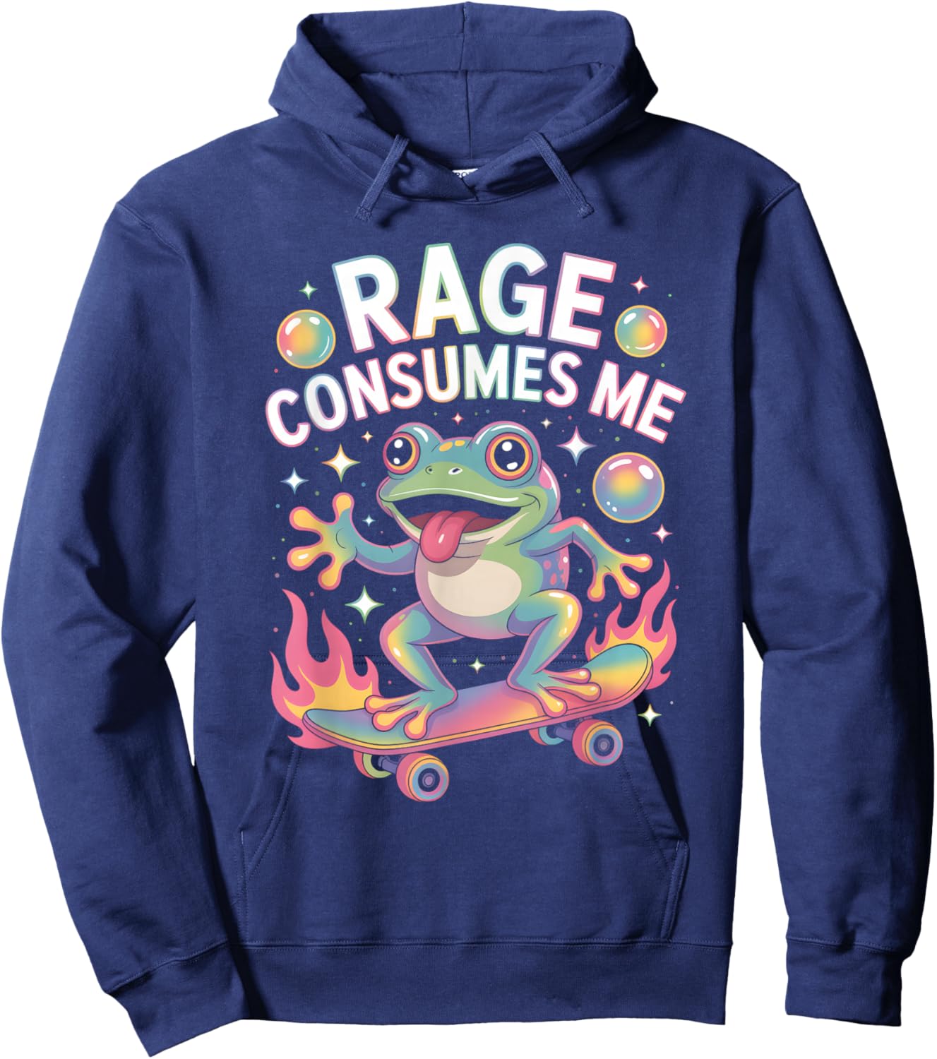 Cute Frog Rage Consumes Me T Shirt Hoodie - Hoodie | Navy