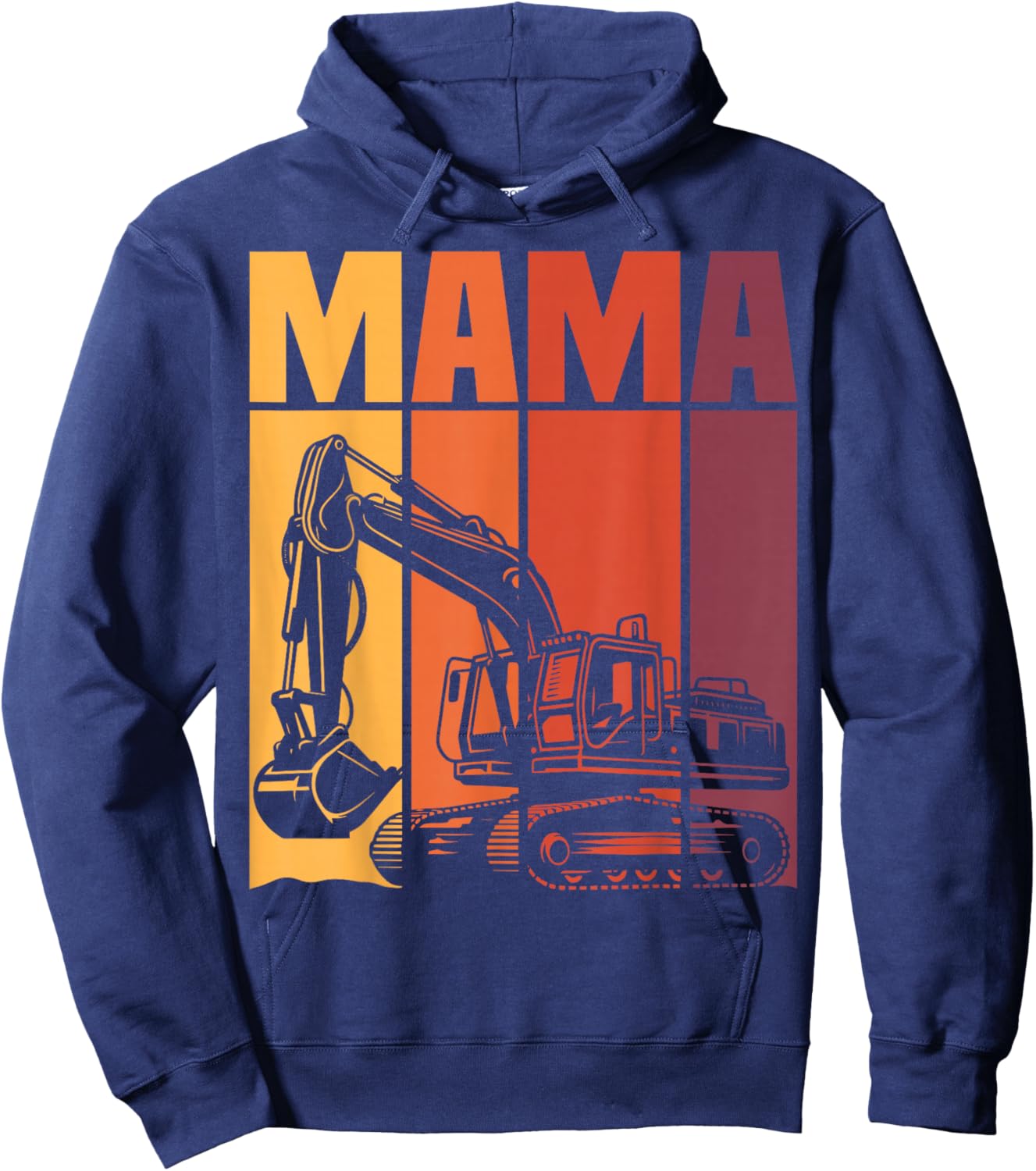 Mama Excavator Matching Family Construction Birthday Party Hoodie - Hoodie | Navy