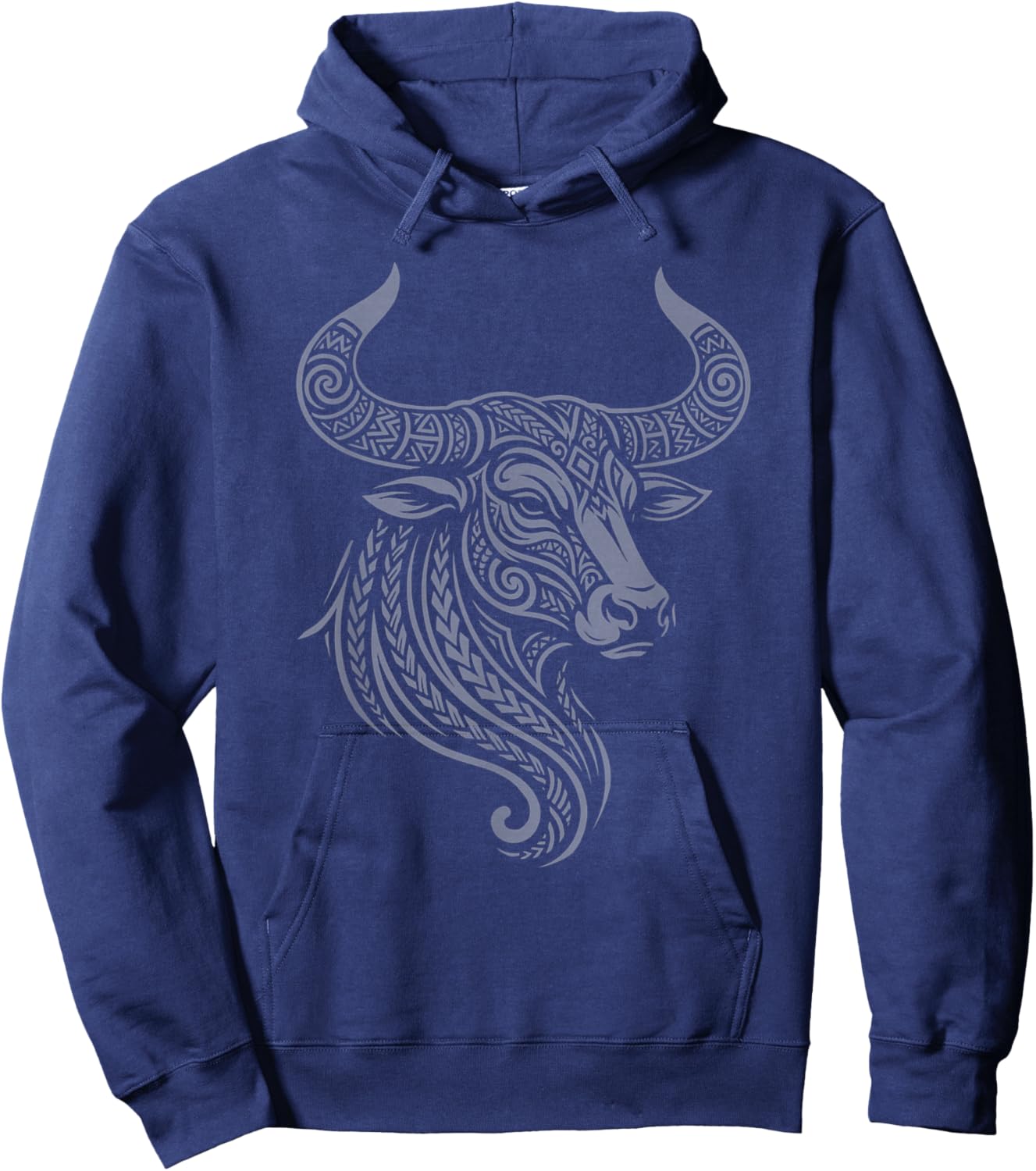 Taurus Zodiac Sign Tribal Tattoo Art Bull Horoscope Hoodie - Hoodie | Navy