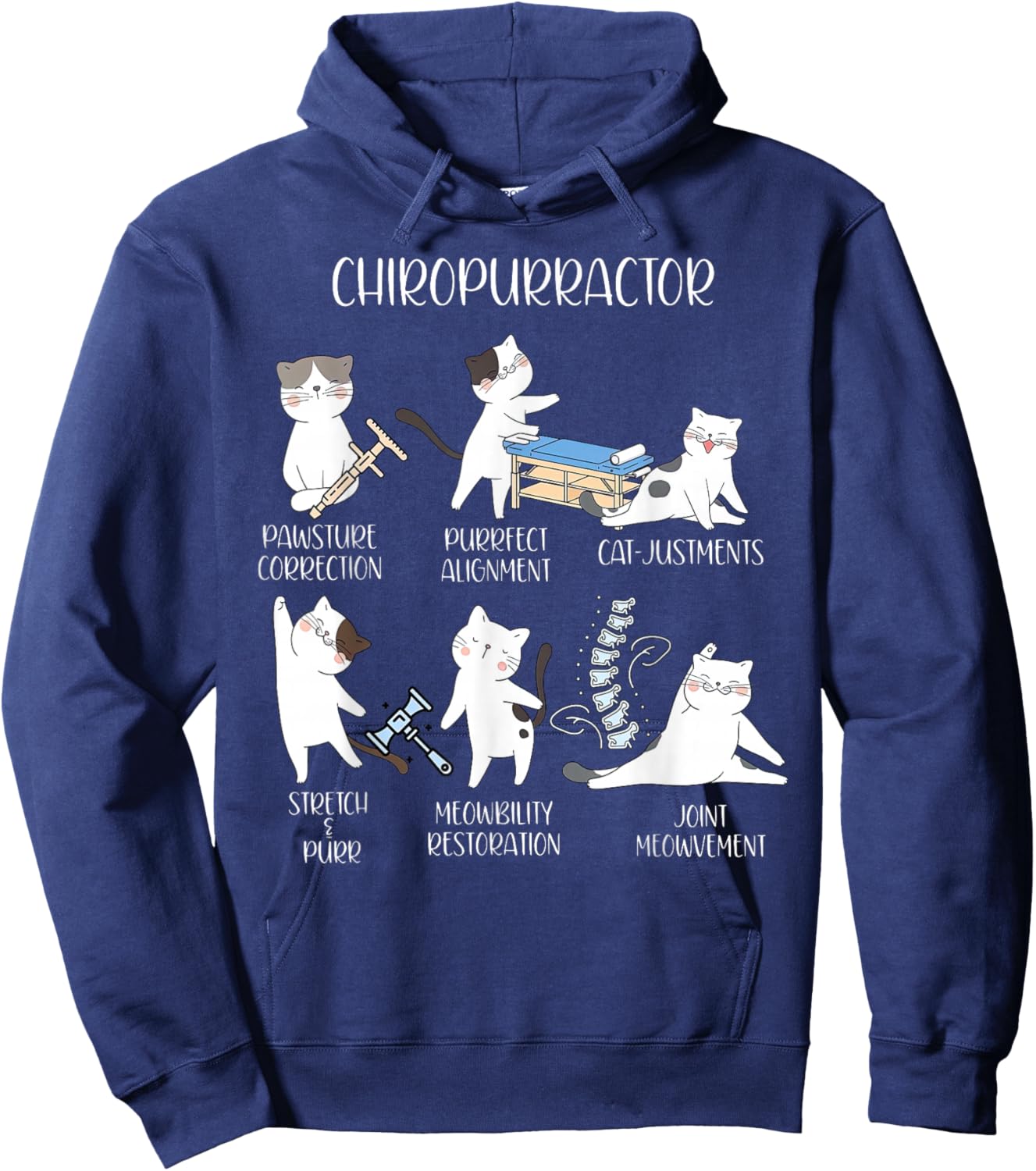 Chiropurractor Chiropractor Cat Spine Orthopedics Vet Tech Hoodie - Hoodie | Navy