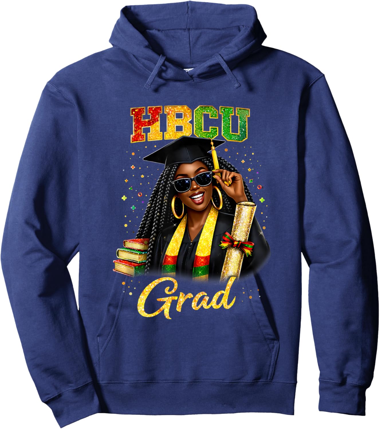 HBCU Grad History Black Graduation Students Hoodie - Hoodie | Navy
