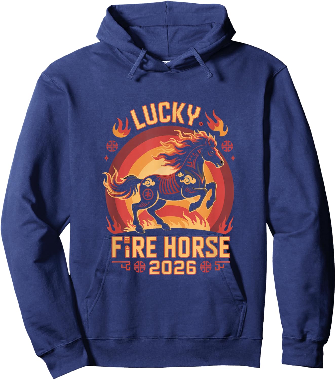 Fire Horse Spirit Chinese New Year 2026 Dragon Zodiac Hoodie - Hoodie | Navy
