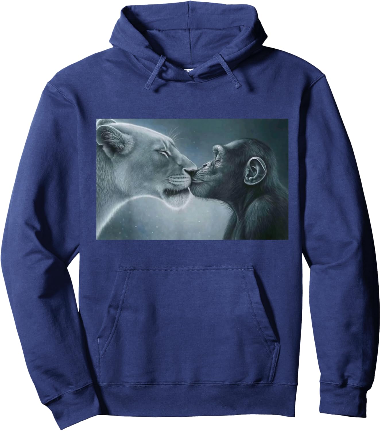 Lion Yelling Monkey Meme Rage Bait Hoodie - Hoodie | Navy