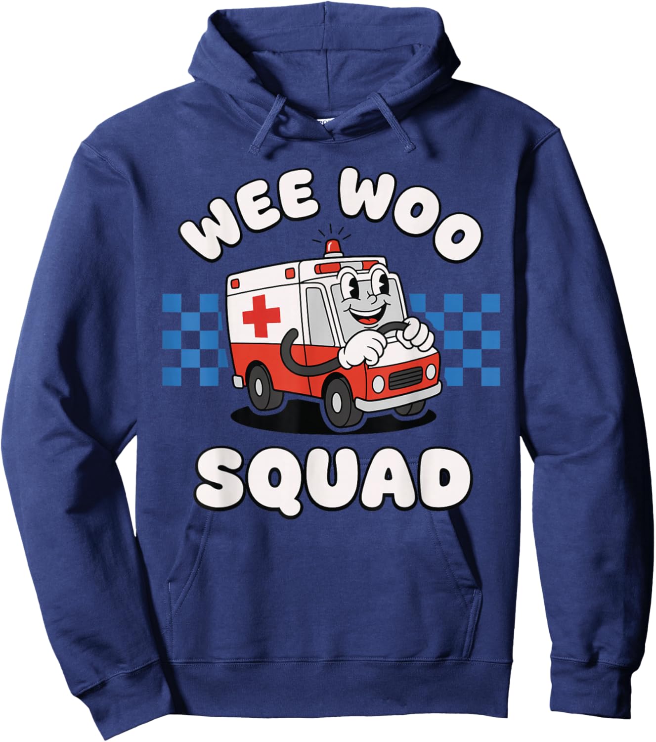Funny Cute Wee Woo Squad Ambulance Paramedic EMT for Kids Hoodie - Hoodie | Navy