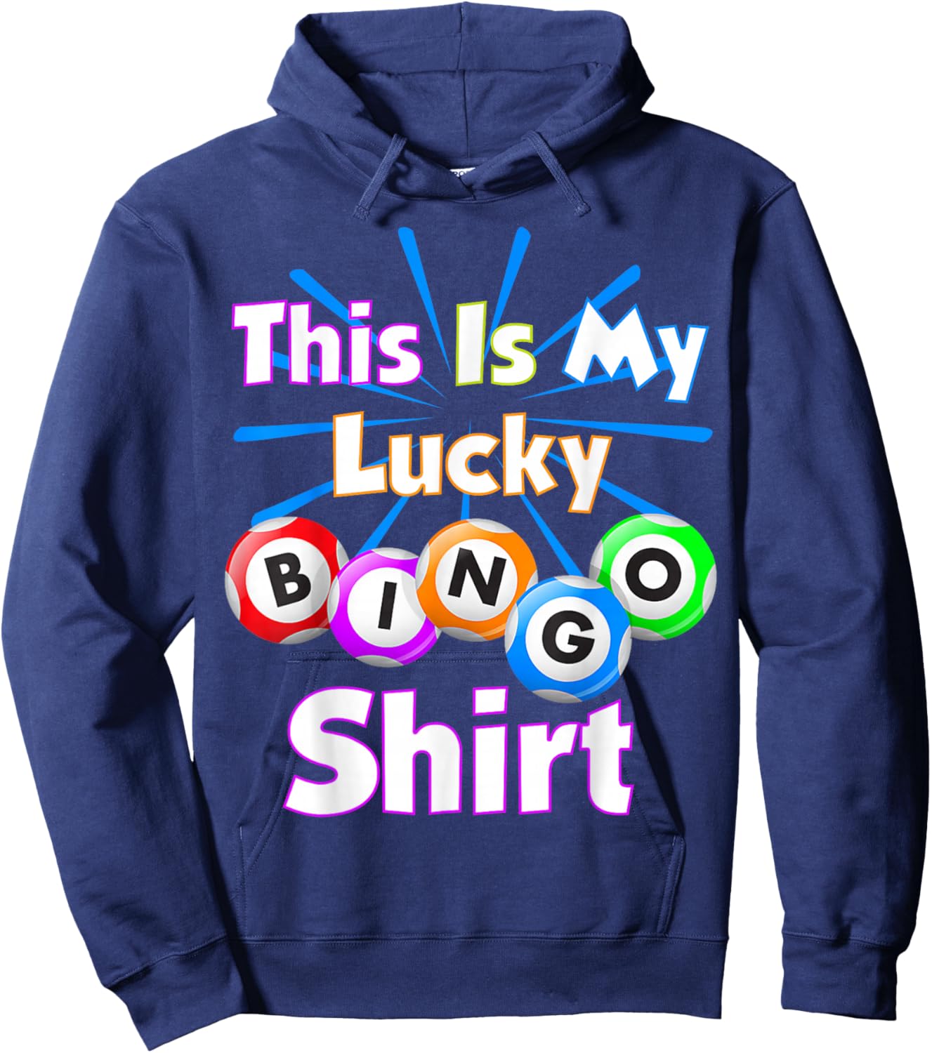 This is My Lucky Bingo Shirt Gambling Bingo Player Men Women Hoodie - Hoodie | Navy