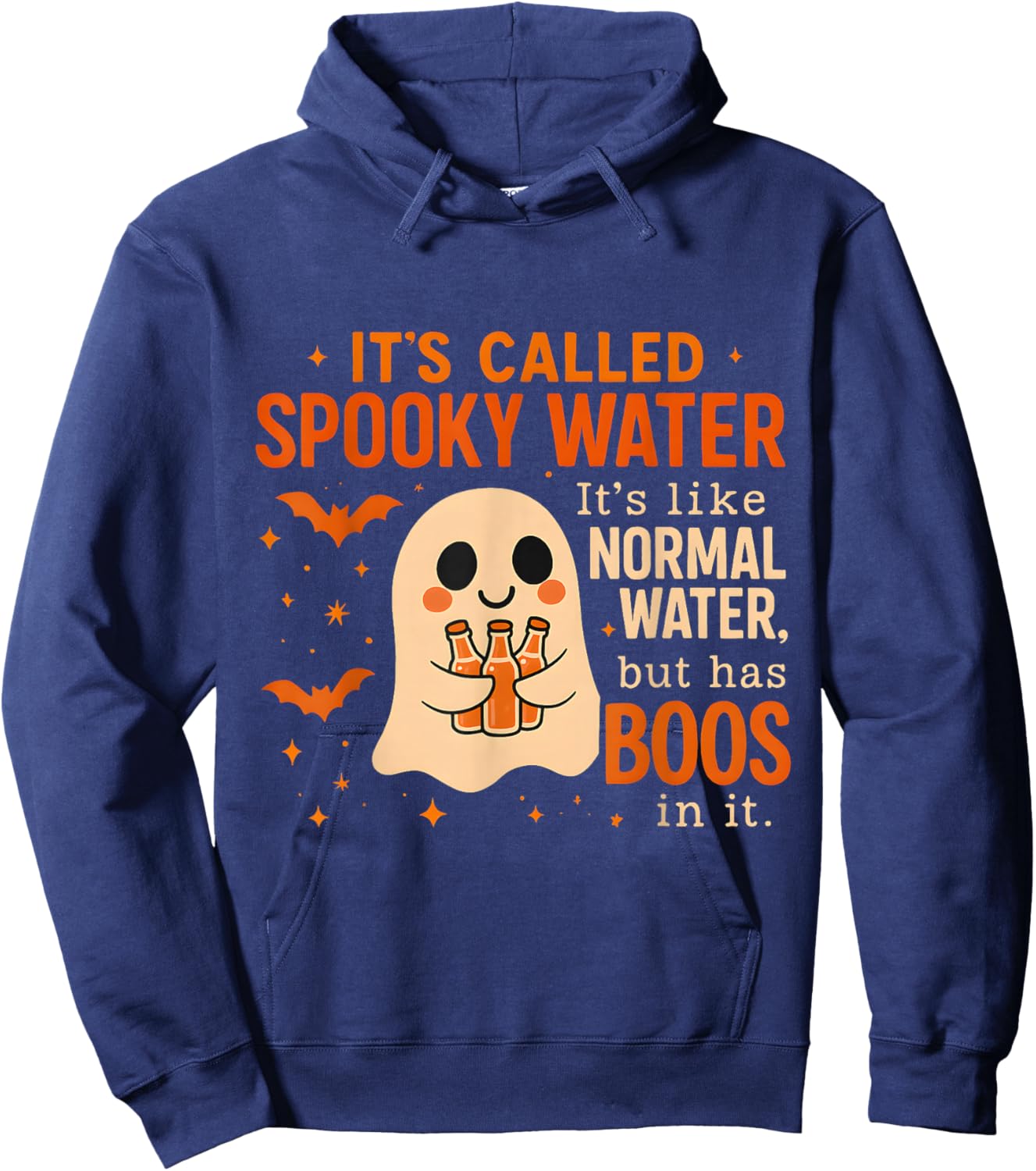 Cute Spooky Water Ghost Pun Funny Halloween Boo Hoodie - Hoodie | Navy
