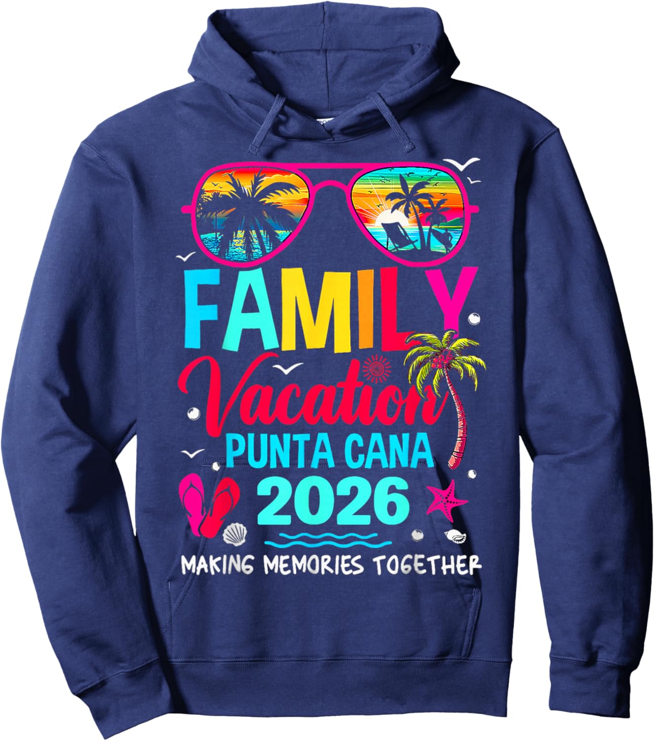 Family Vacation Punta Cana 2026 Matching Holiday Summer Hoodie - Hoodie | Navy