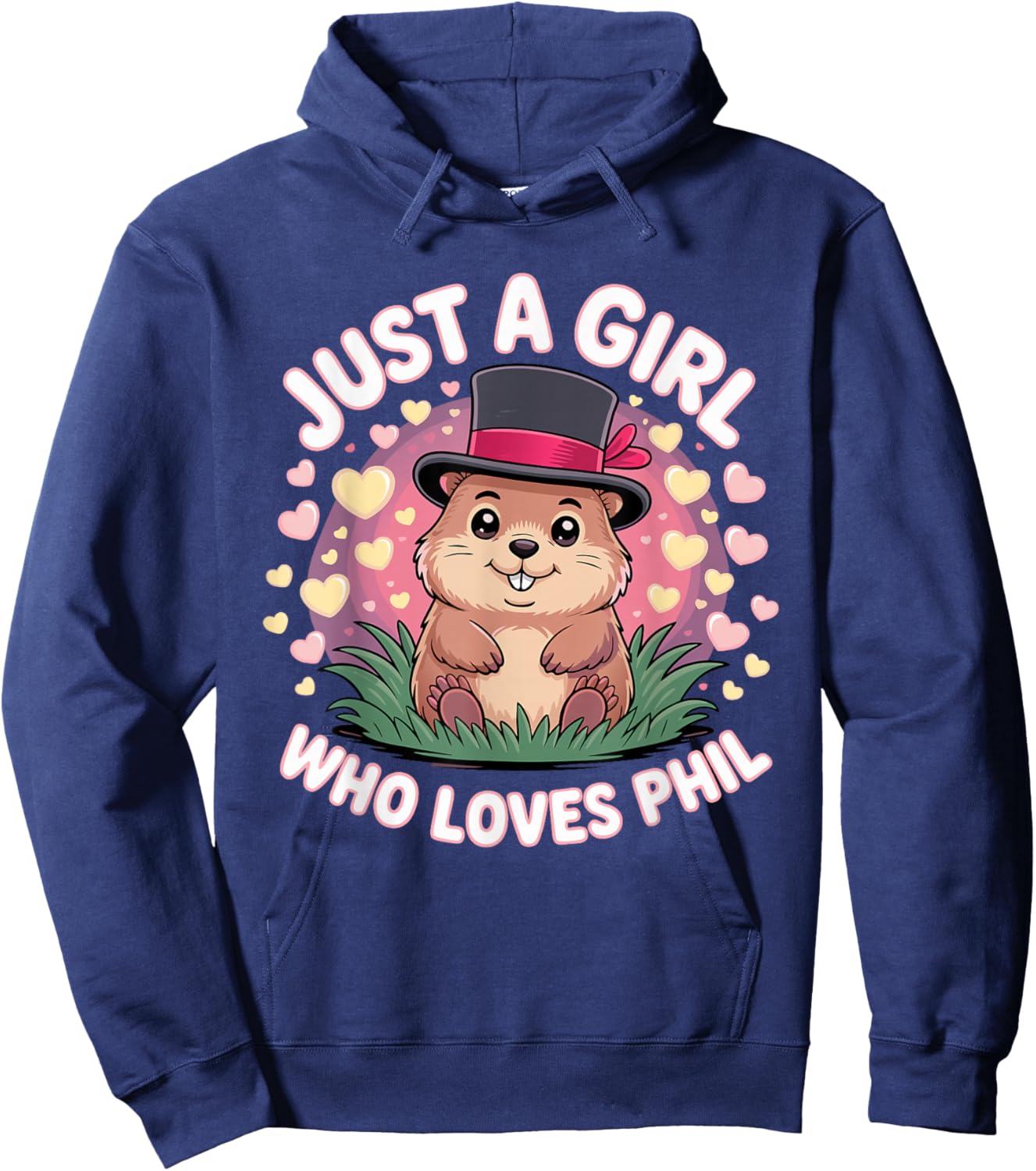 Punxy Phil's Groundhog Day Costume February 2nd Cute Girls Hoodie - Hoodie | Navy