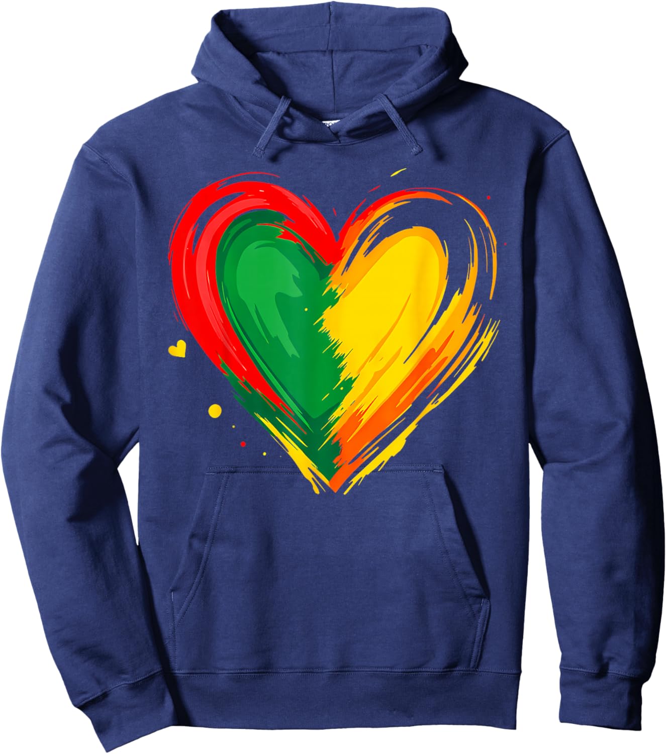 African Heart Black History Month African American Hoodie - Hoodie | Navy