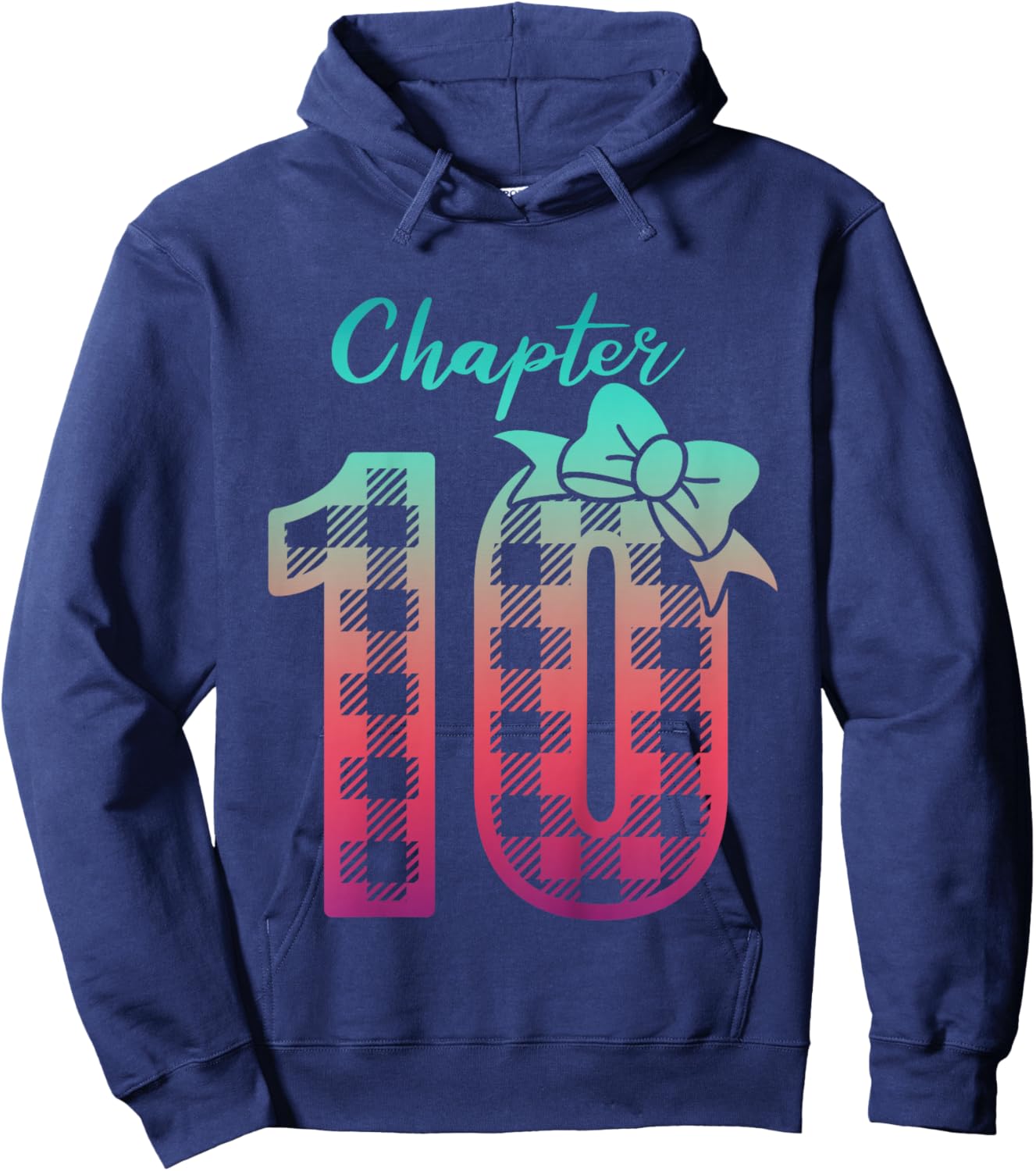 10th Birthday Girl Chapter Cute Ten Bday 10 Year Old Girl Hoodie - Hoodie | Navy