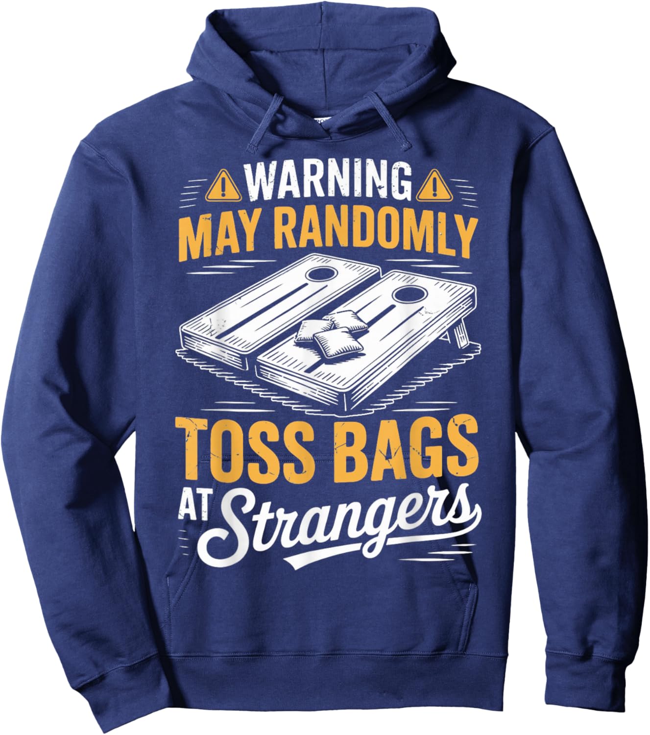 Randomly Toss Bags Cornhole Throwing Games Cornhole Player Hoodie - Hoodie | Navy
