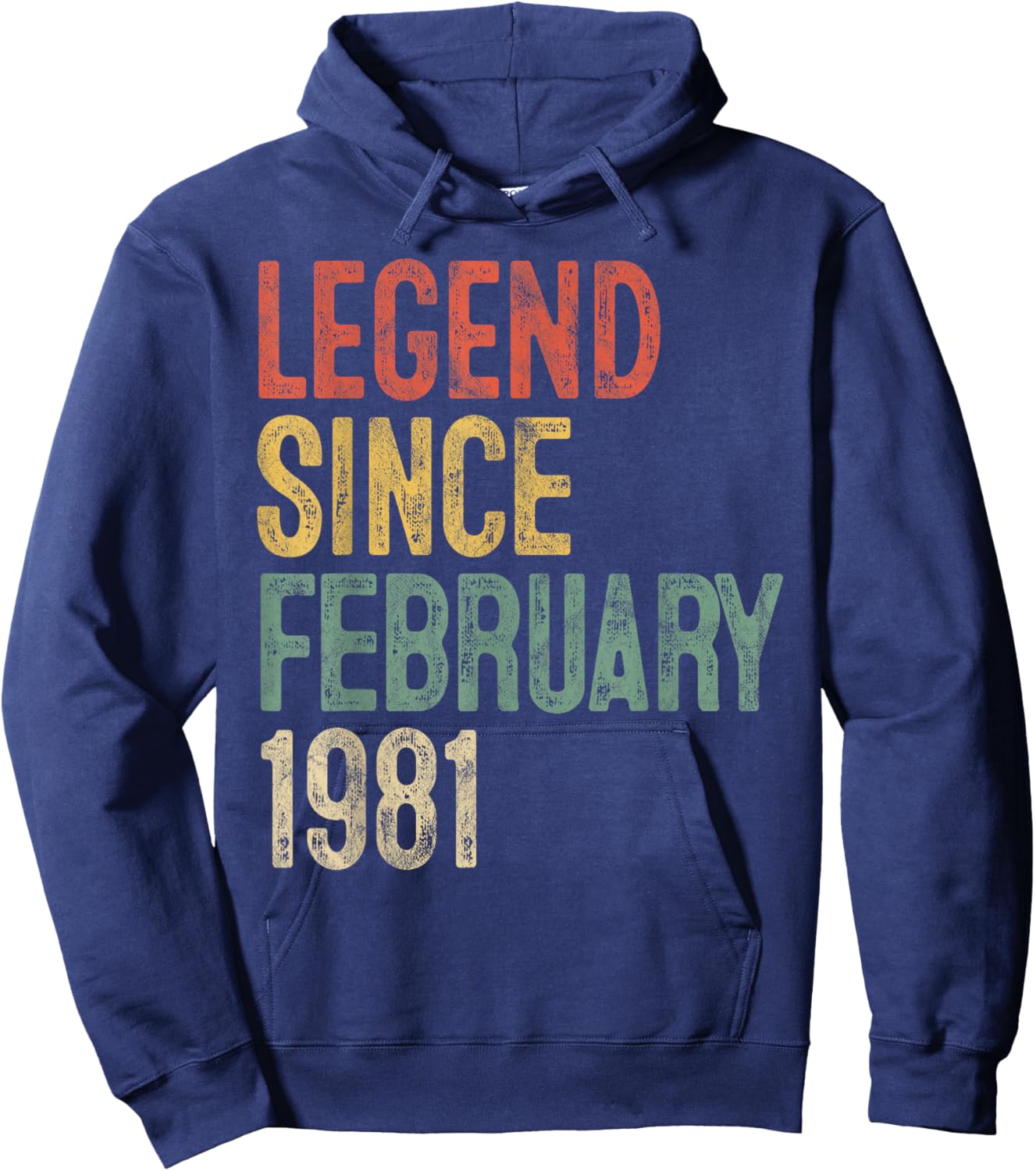 Legend February 1981 45th Birthday Men Women 45 Year Old Hoodie - Hoodie | Navy