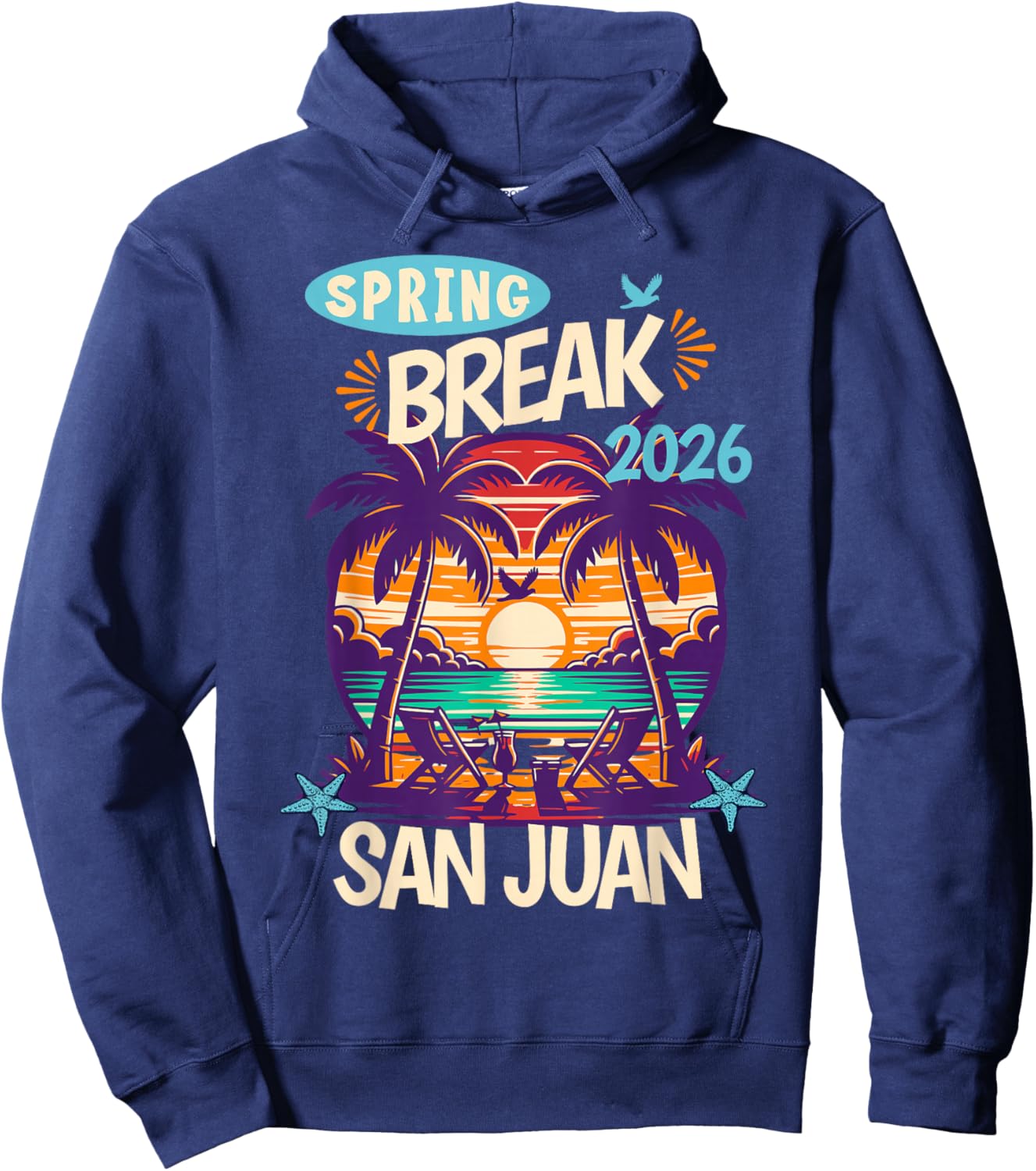 San Juan 2026 Family Spring Break Caribbean Island Vacation Hoodie - Hoodie | Navy