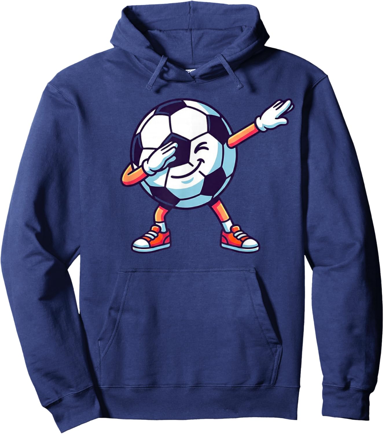 Funny Dabbing Soccer Ball Cartoon Sport Gift Kids Boys Girls Hoodie - Hoodie | Navy