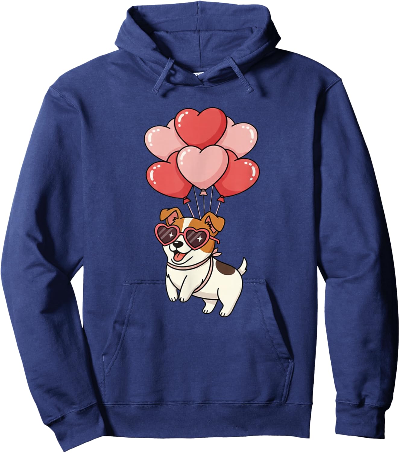 Valentines Day Heart Balloons Lover Jack Russell Terrier Hoodie - Hoodie | Navy