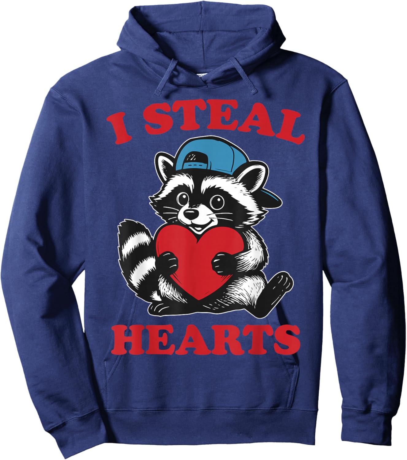 I Steal Hearts Raccoon Baby Boy Valentines Toddler Kids Hoodie - Hoodie | Navy