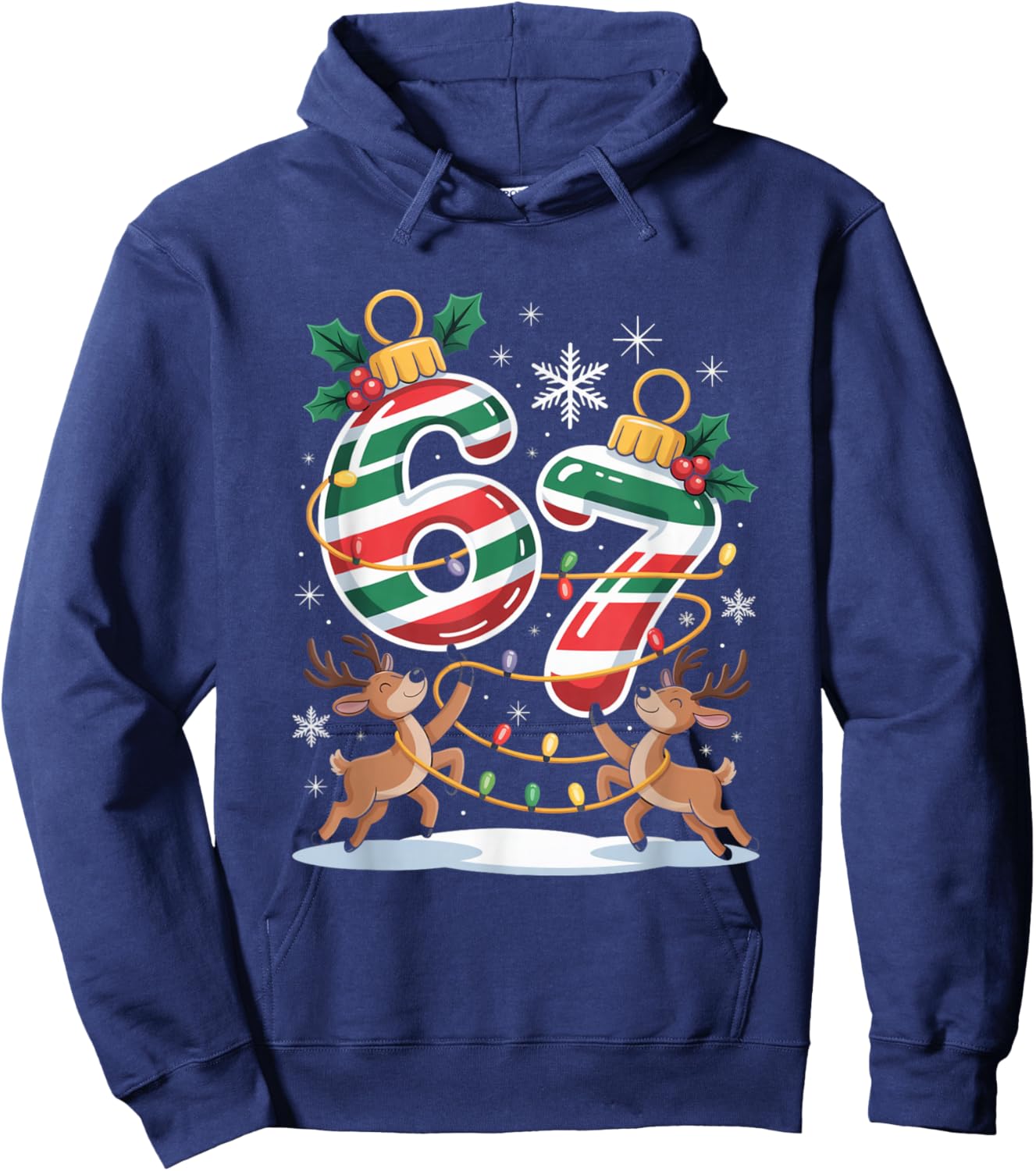 Christmas 67 Funny Xmas Six Seven Ugly Sweater 6-7 Hoodie - Hoodie | Navy