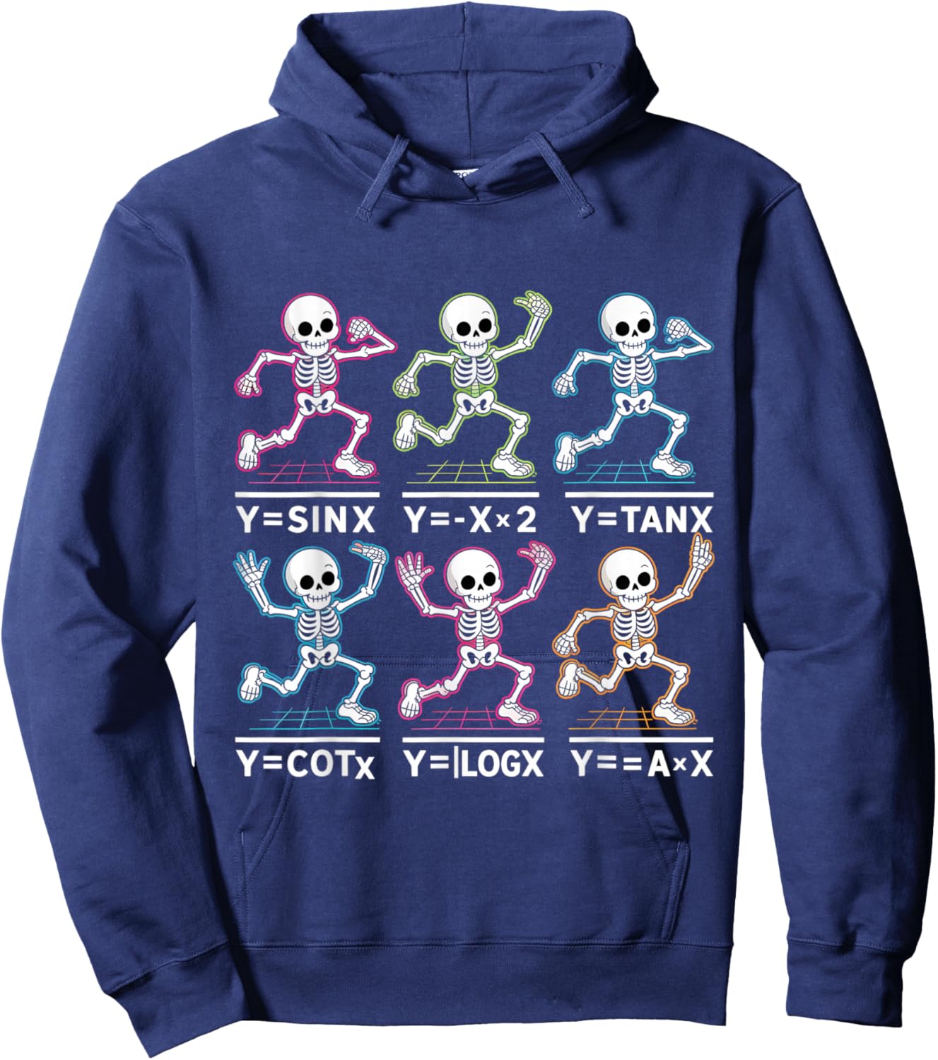 Algebra Dance Funny Function Skeleton Geek Pun Math Equation Hoodie - Hoodie | Navy