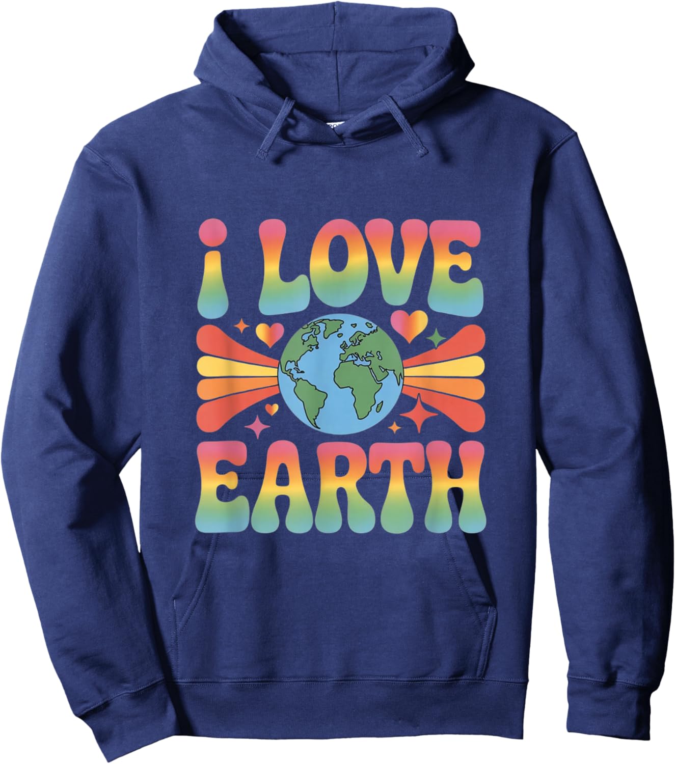 I Love Earth Love Our Green Planet - Eco Warrior Statement Hoodie - Hoodie | Navy