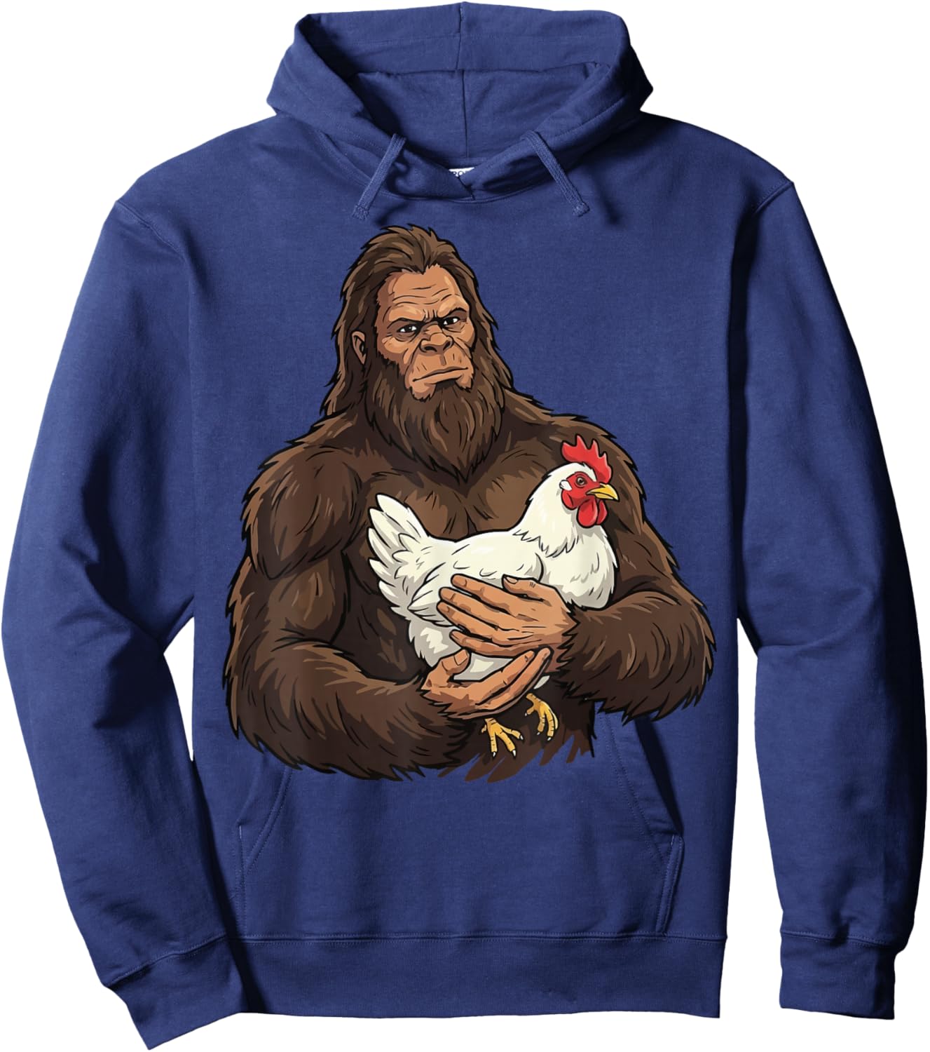 Bigfoot Holding Chicken Hoodie - Hoodie | Navy
