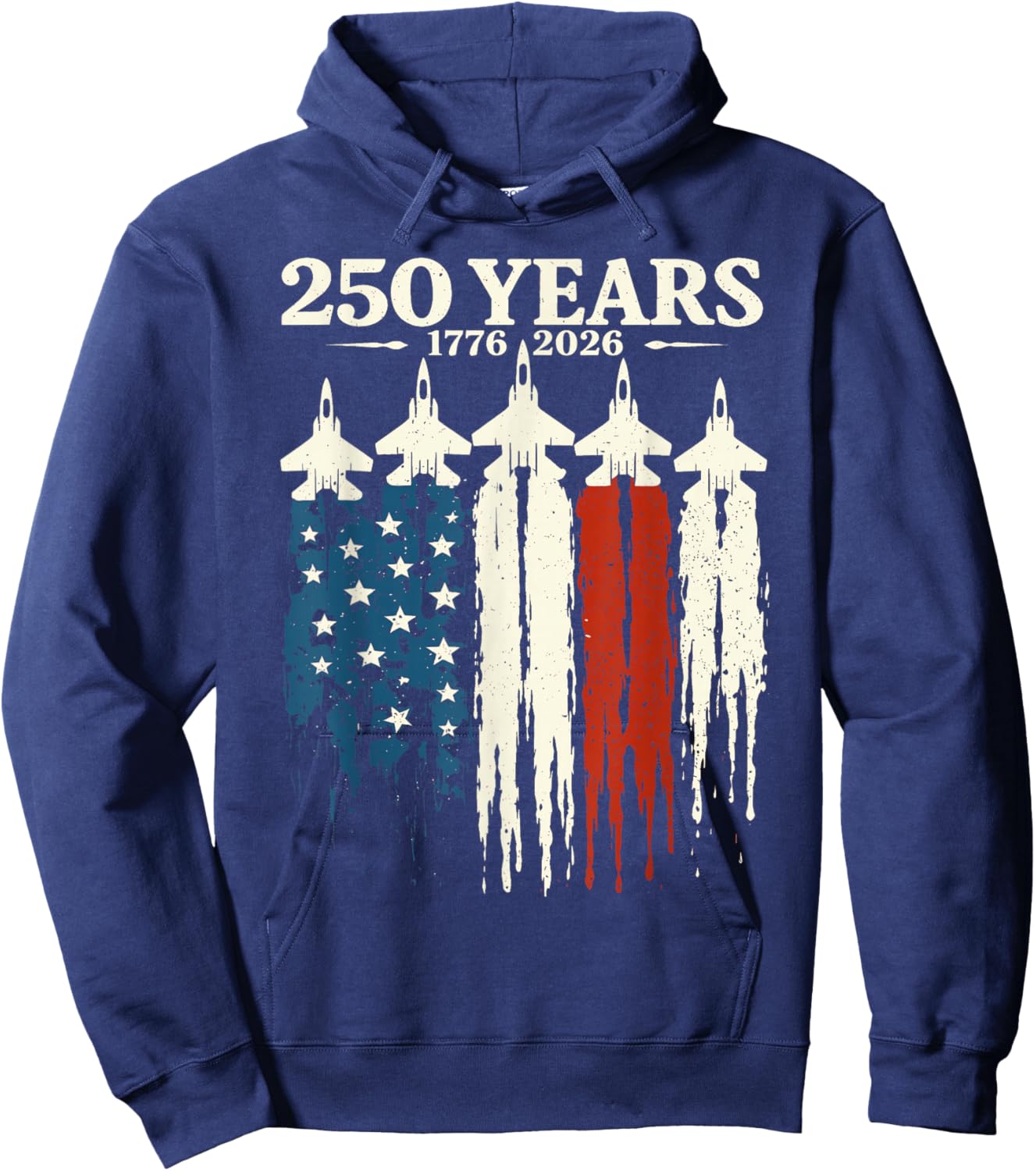 Flag Vintage 250 Years American 1776 2026 250th USA Birthday Hoodie - Hoodie | Navy