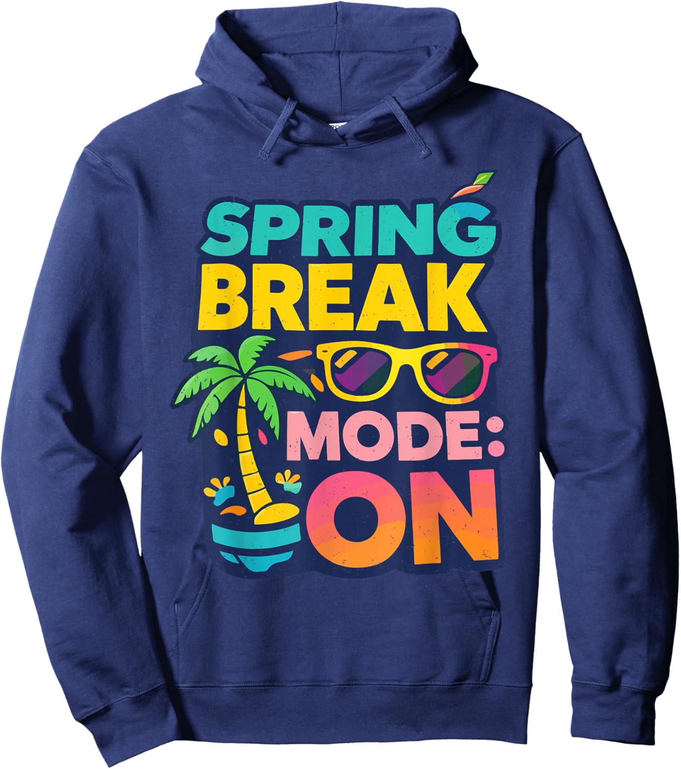 Cool Spring Break Mode On Tropical Vibes Hoodie - Hoodie | Navy
